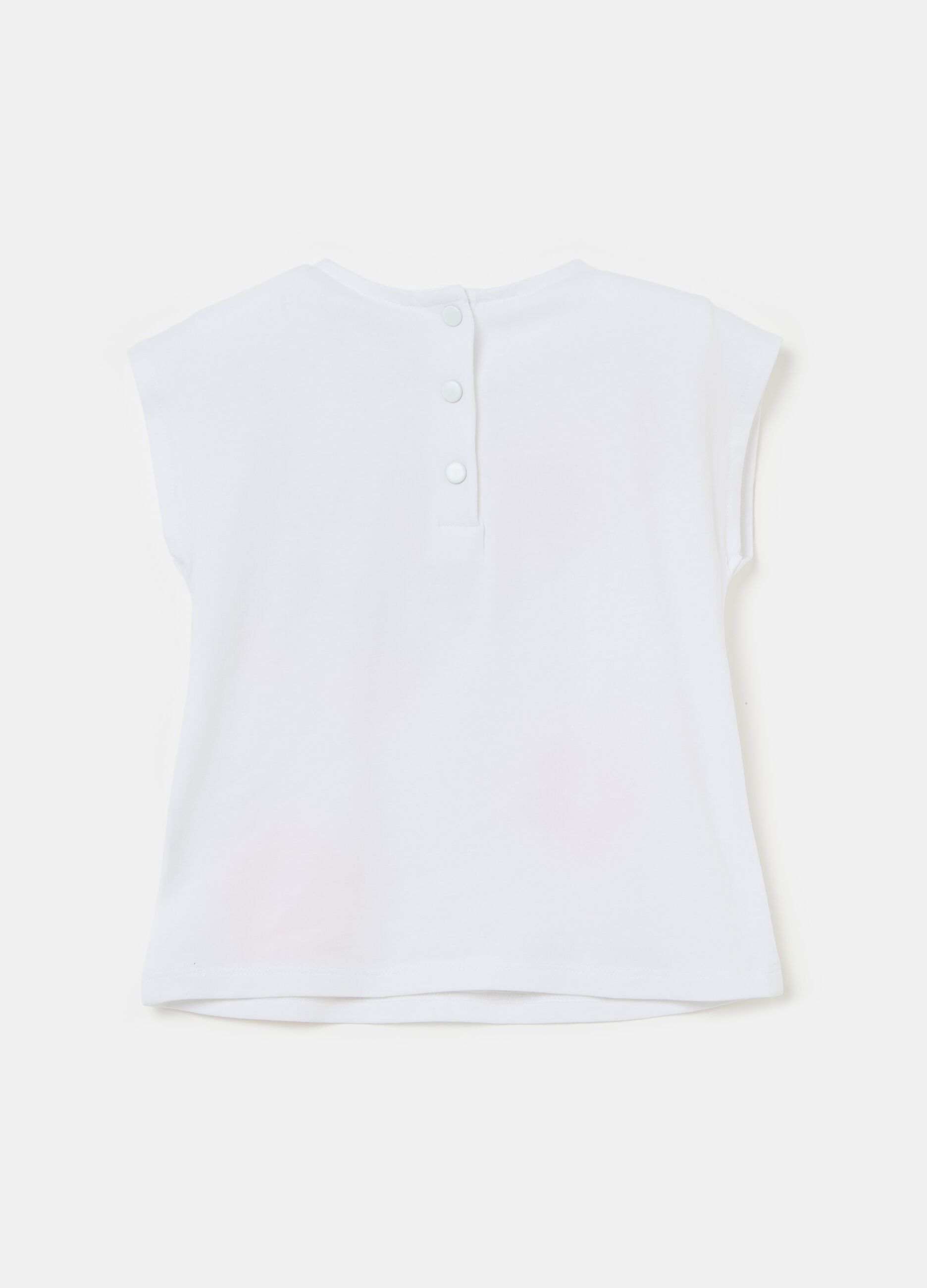 Sleeveless T-shirt with Marie print