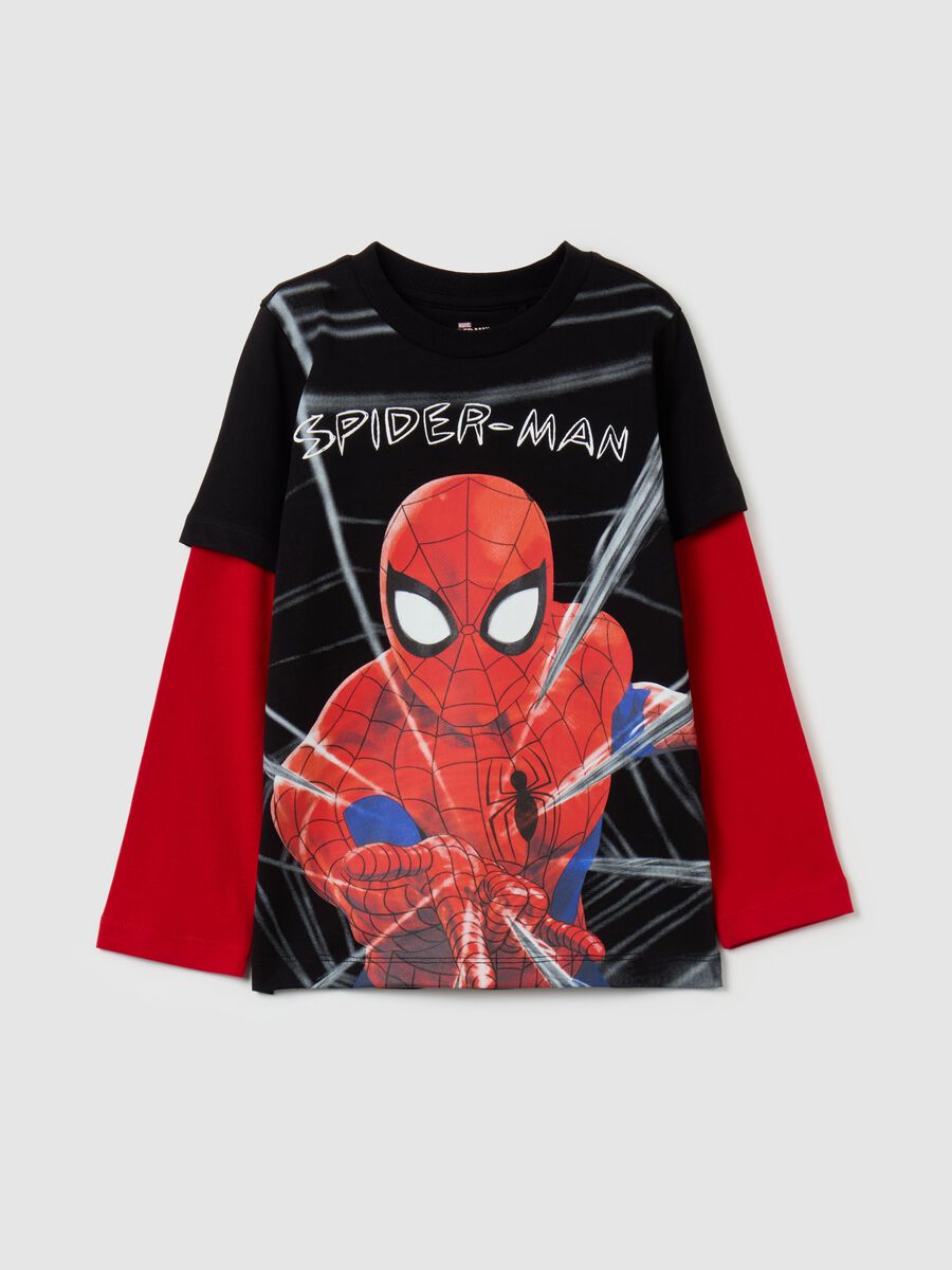 T-shirt with long sleeves and Spider-Man print_0