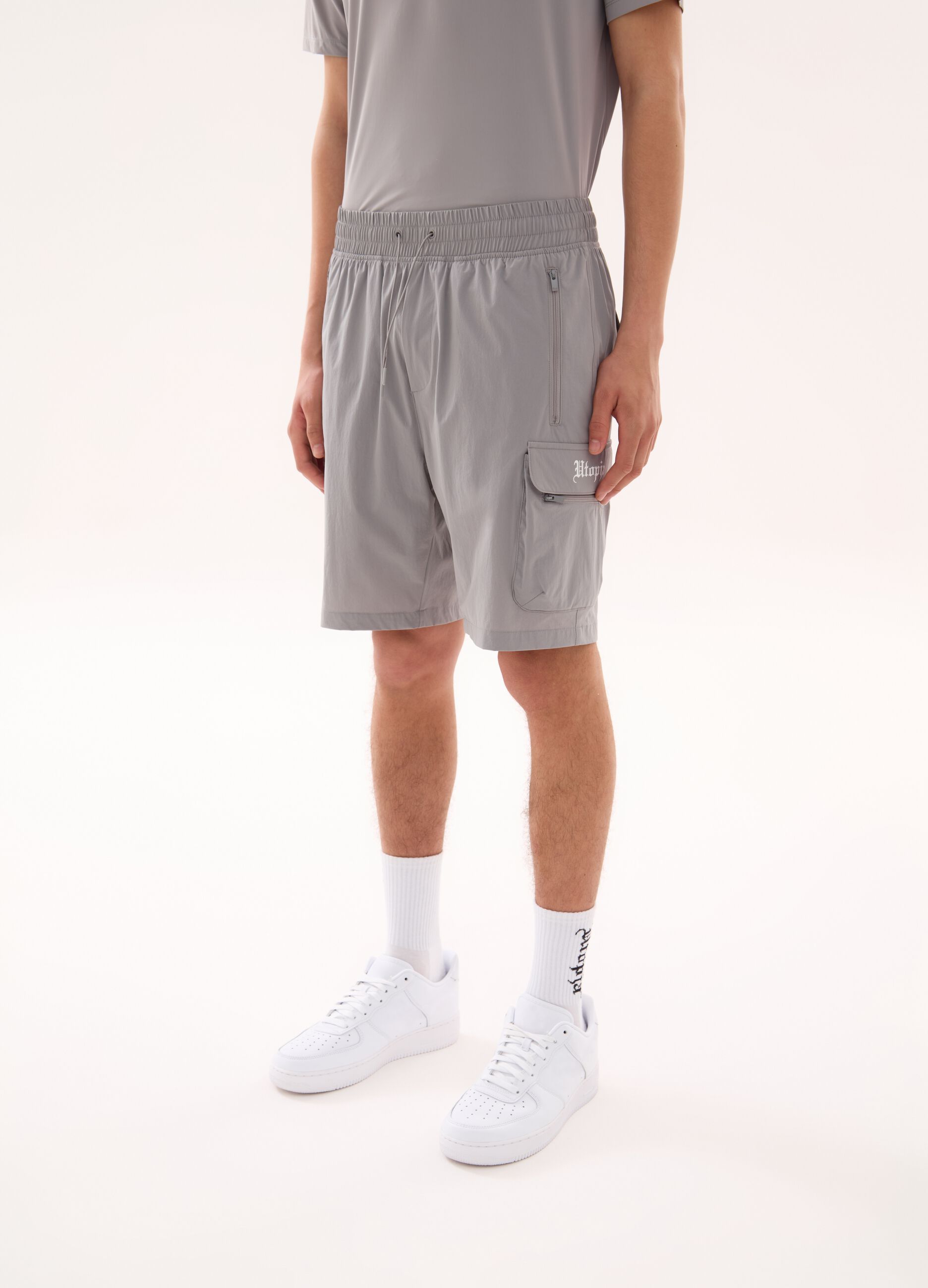 Technical Cargo Shorts Light Grey