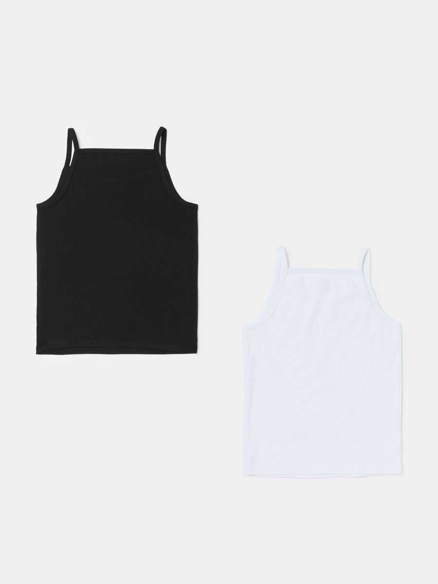 Two-pack ribbed vests with bow_1