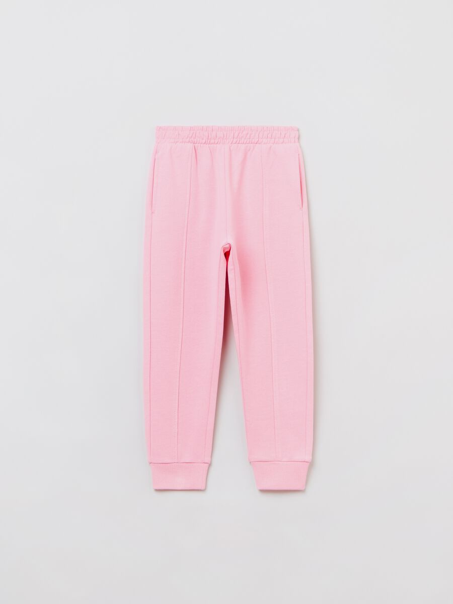Plush joggers with embossed seams_0
