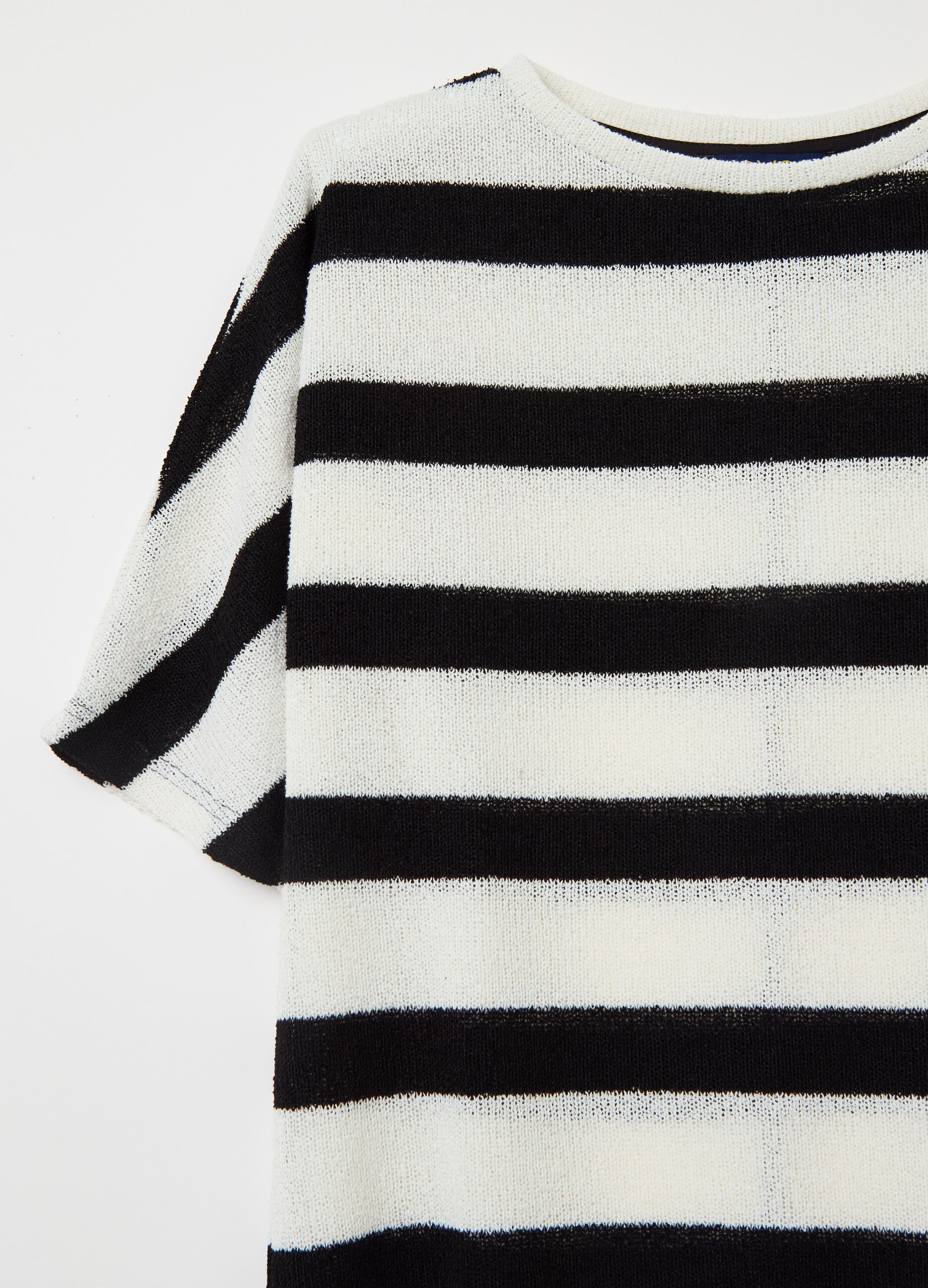 Striped T-shirt with elbow-length sleeves