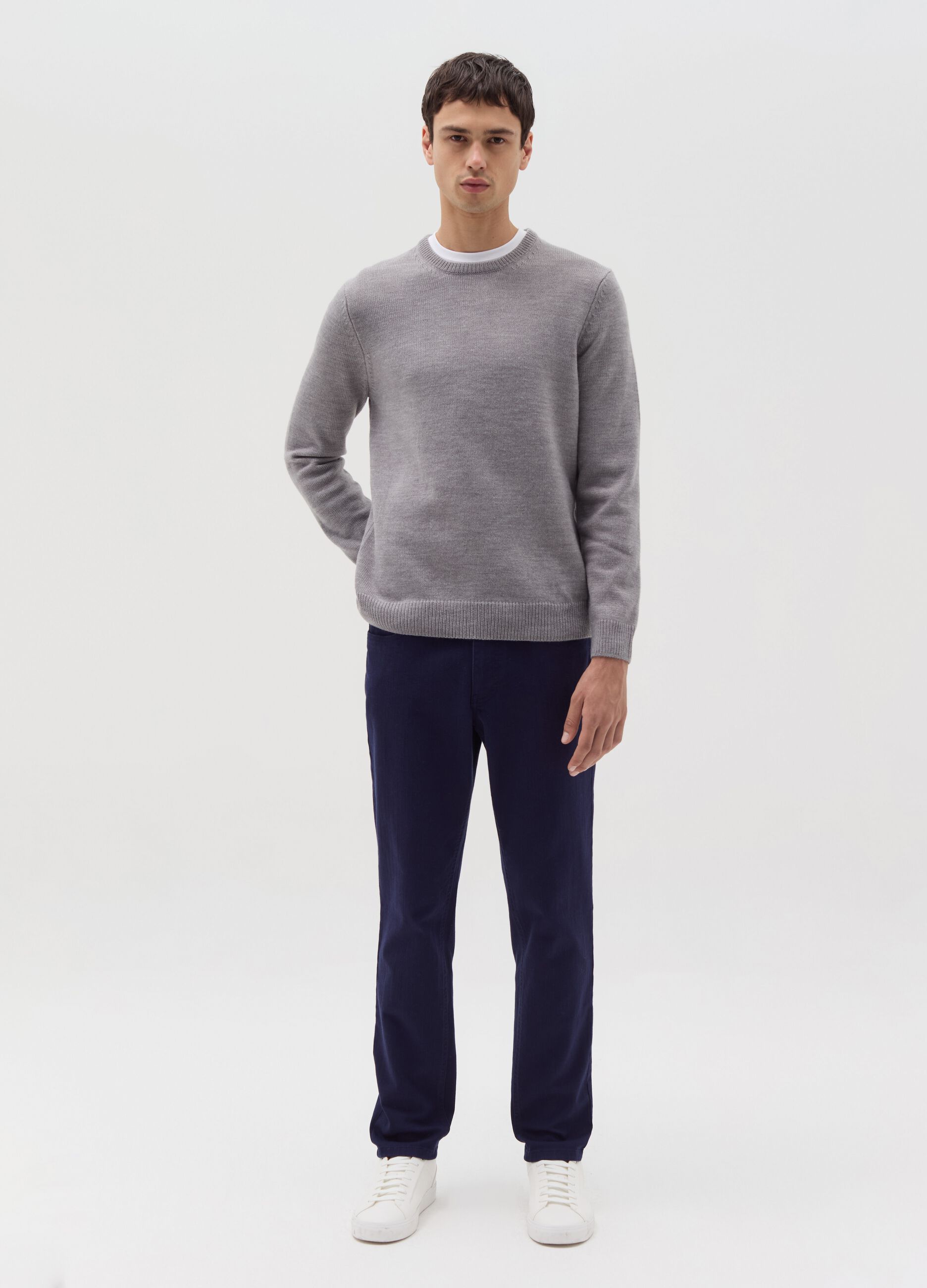 Stretch twill trousers with five pockets