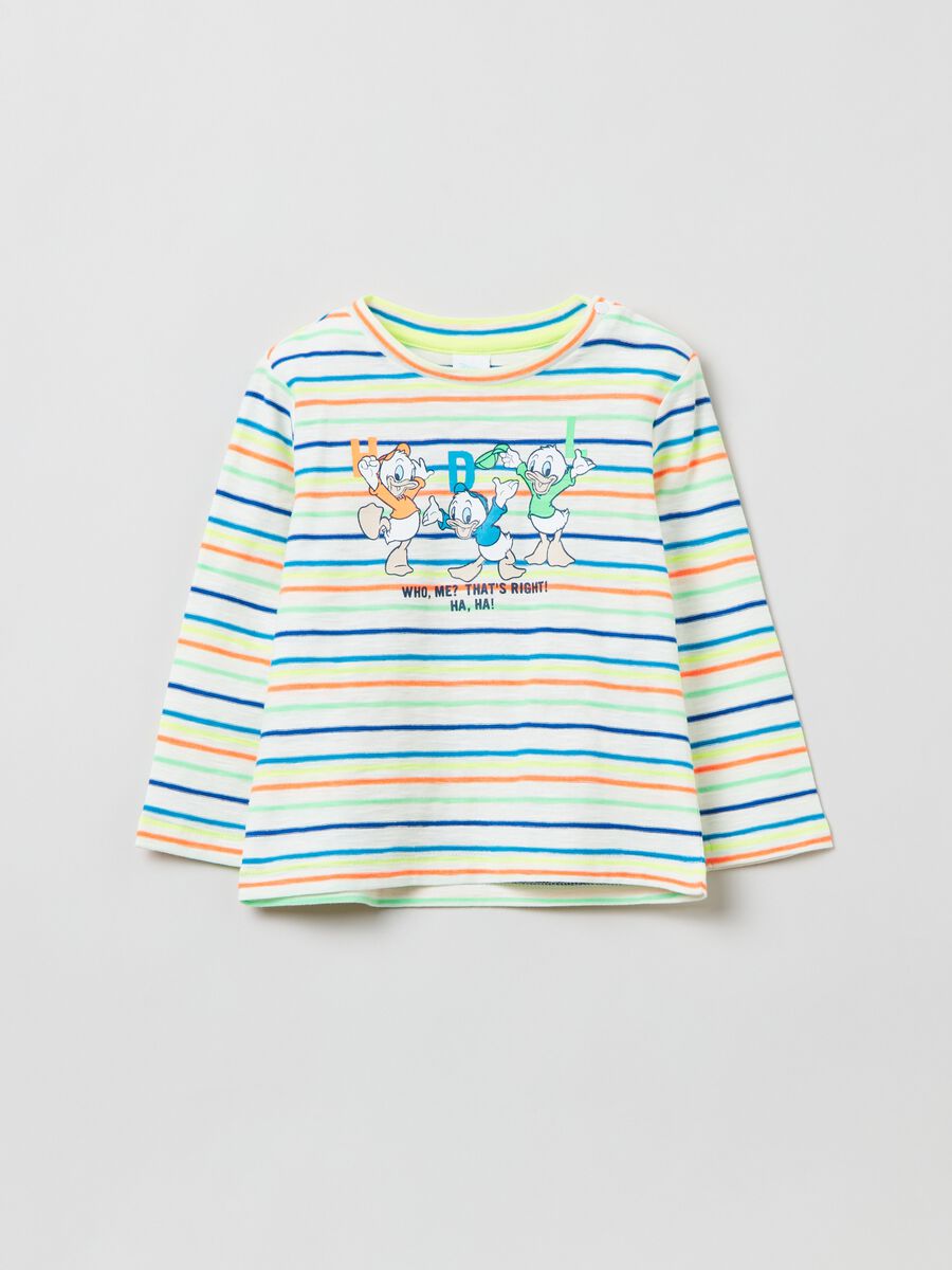 Striped T-shirt with Disney Baby Huey, Dewey, and Louie print_0