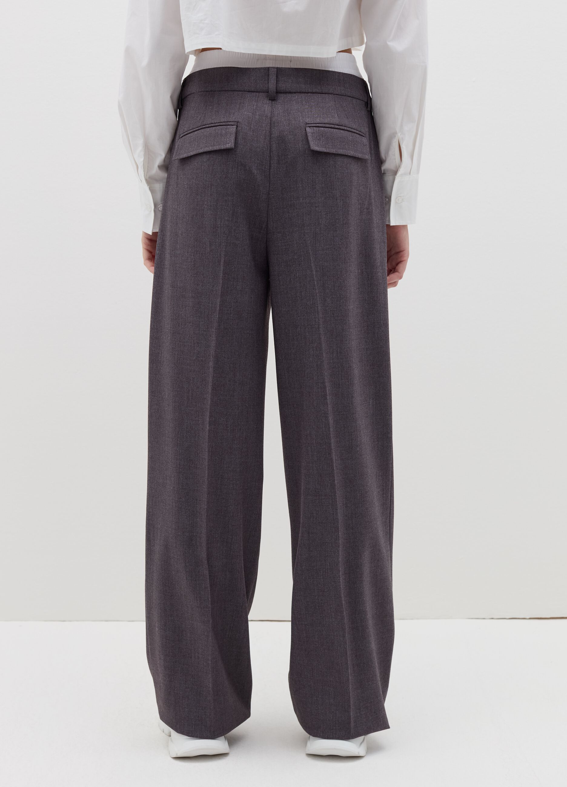 Palazzo trousers with boxer waist