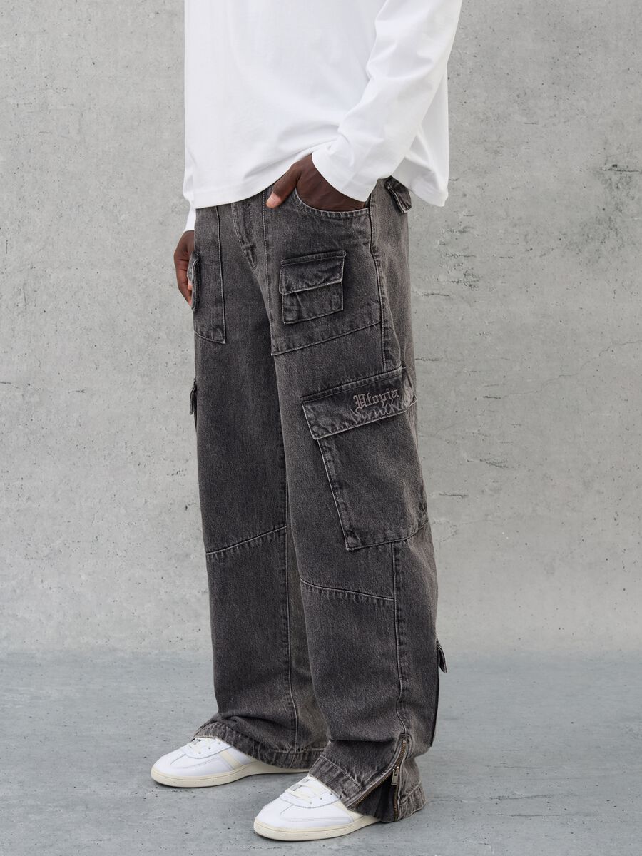 Denim Cargo Pants Vintage Grey_1