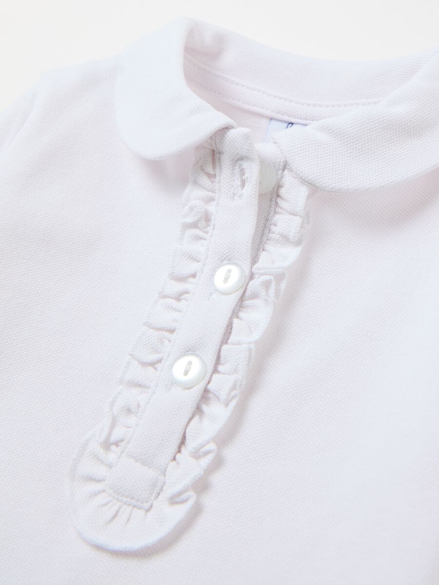 Piquet polo shirt with frills_3