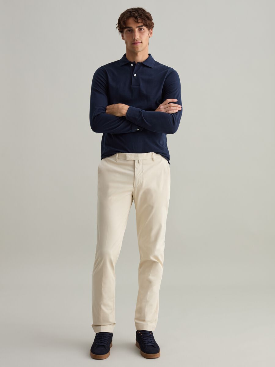 Contemporary long-sleeved polo shirt in organic cotton_1