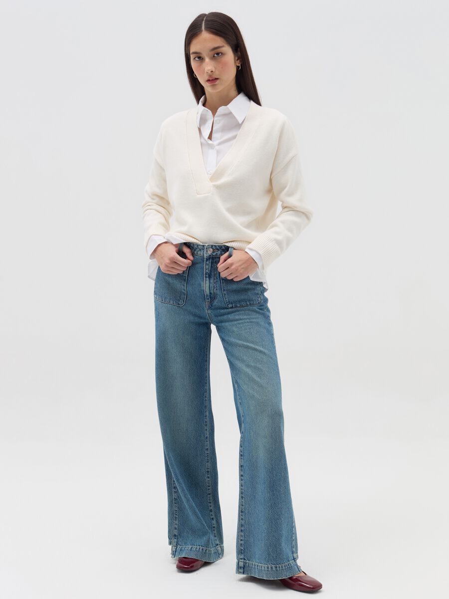 Wide-leg jeans with pockets_0