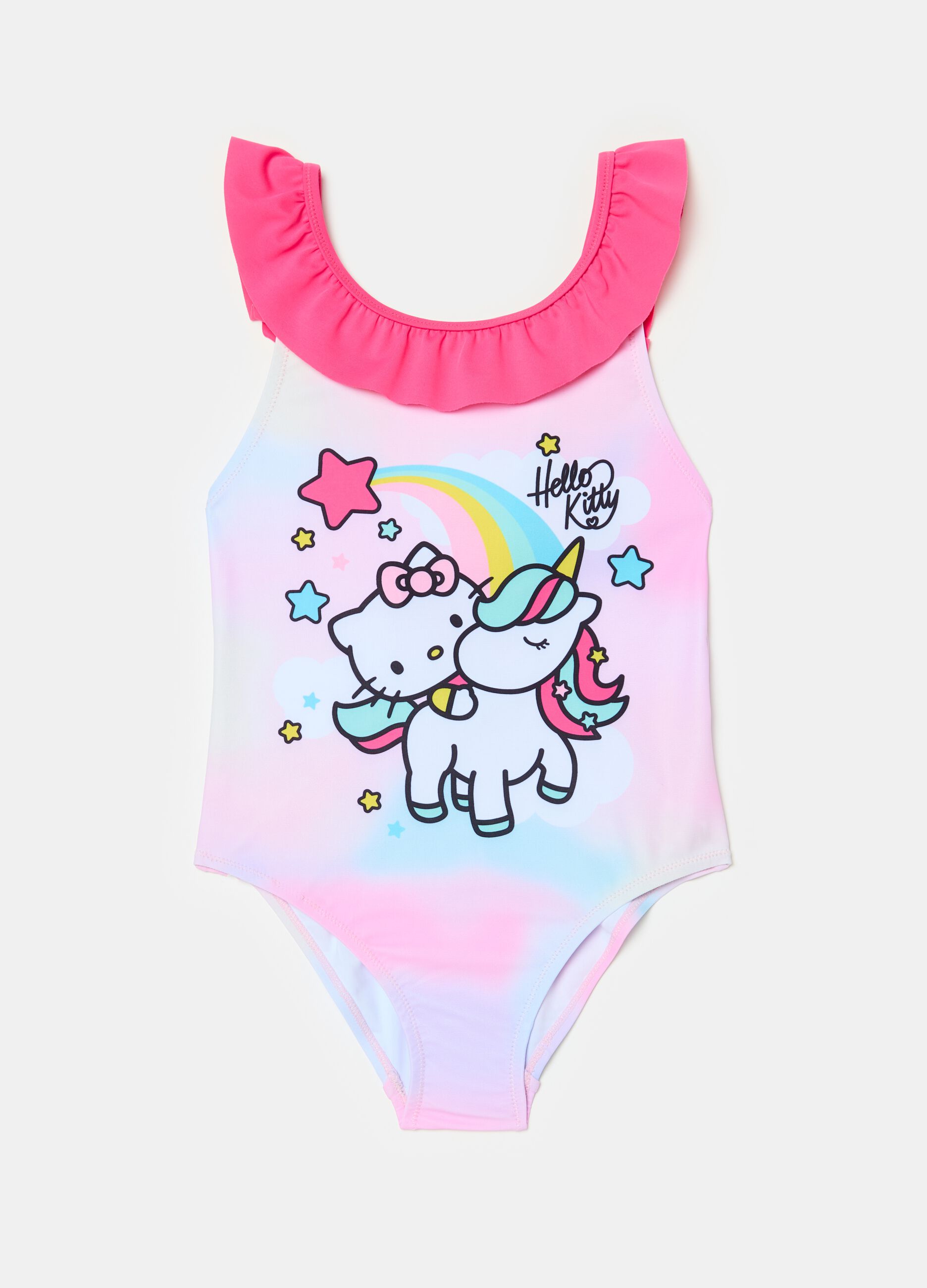 One-piece swimsuit with Hello Kitty print