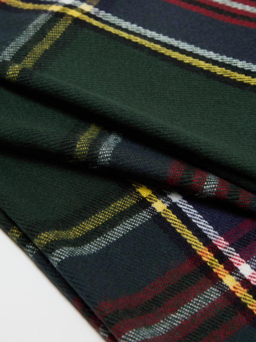 Tartan scarf with fringing_1