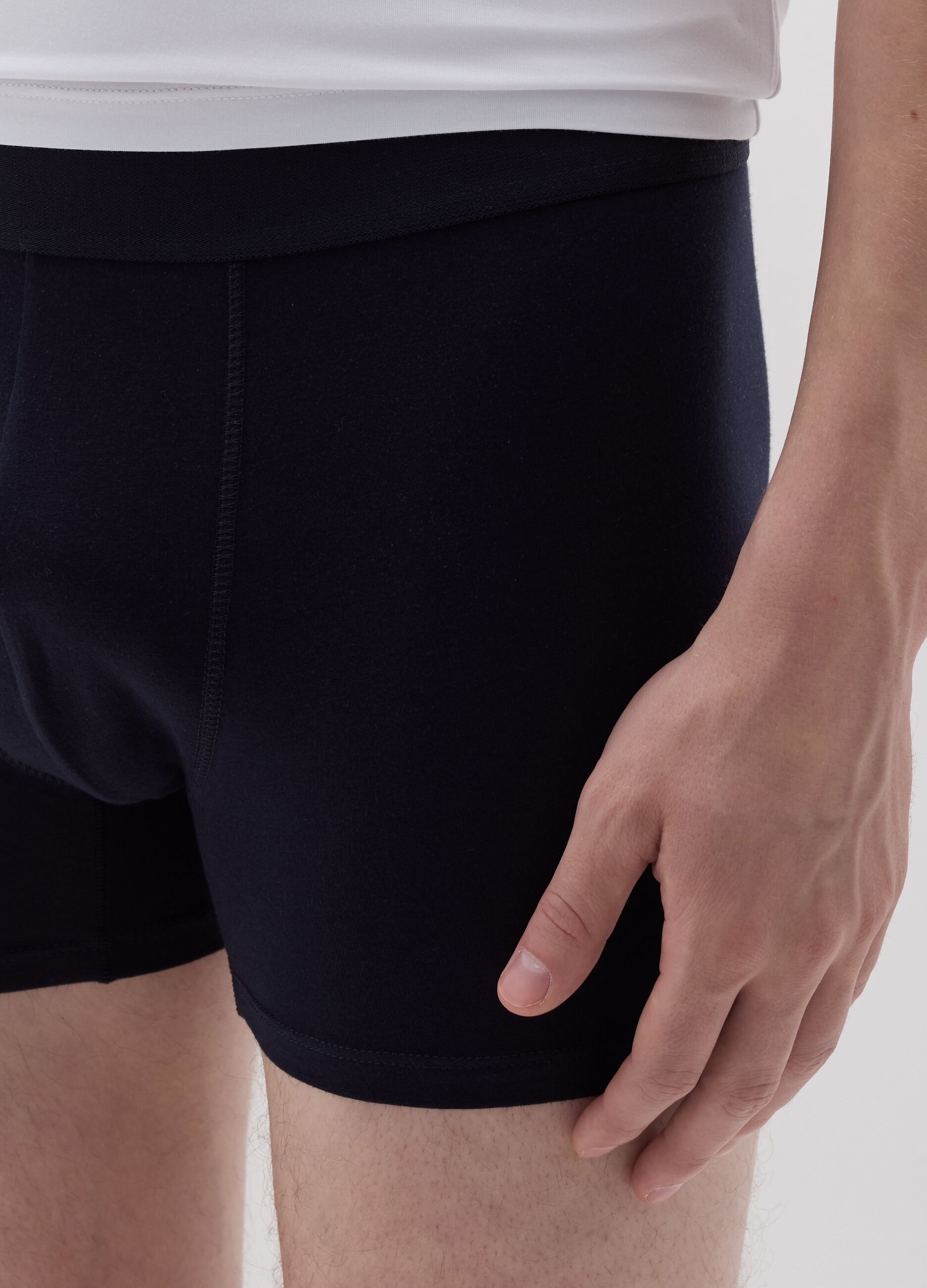 Three-pack midi boxer shorts with external elastic