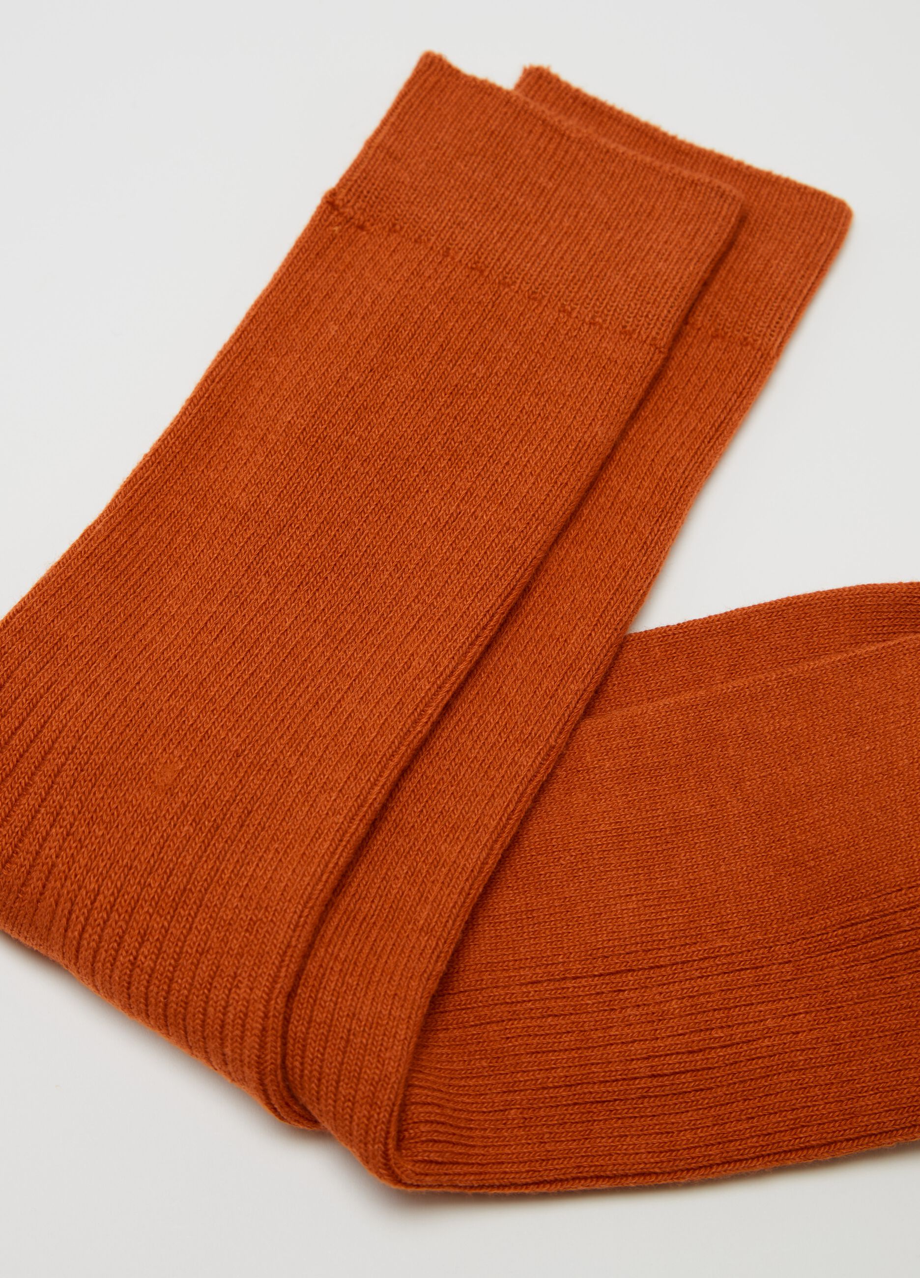 Stretch midi socks with ribbing