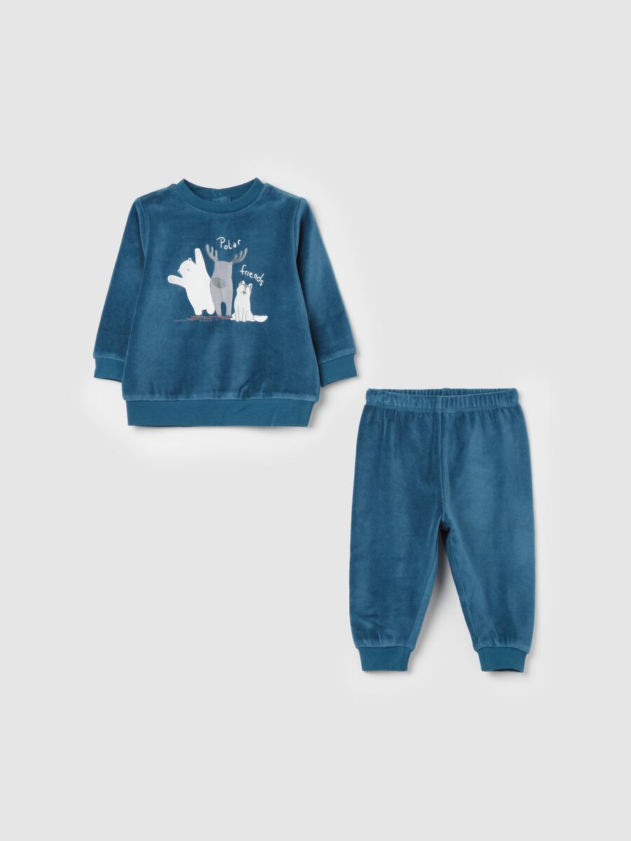 Velour pyjamas with "Polar Friends" print_0