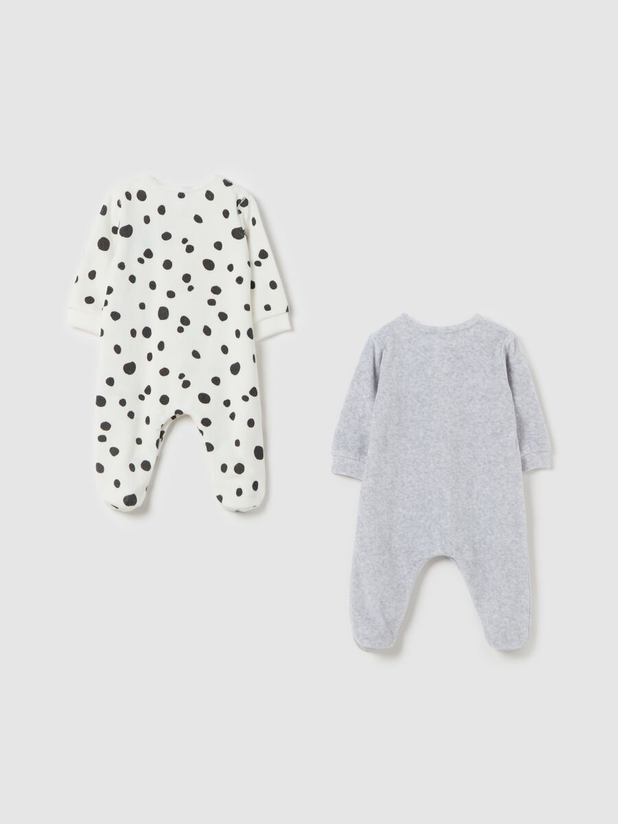 Two-pack 101 Dalmatians onesies with feet_1