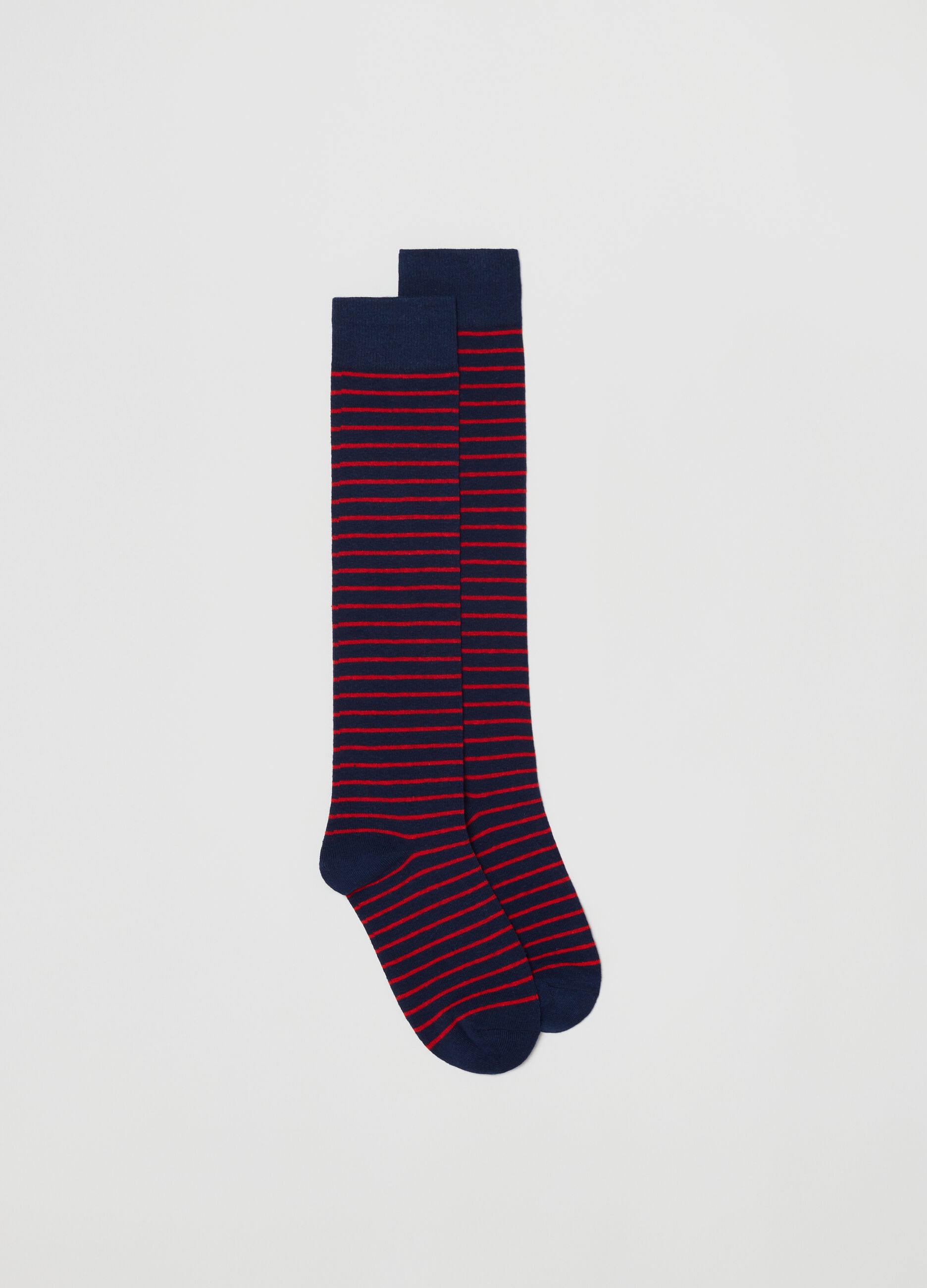 Long socks with polka dots and stripes