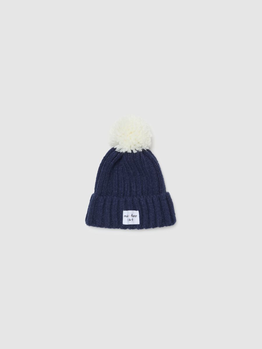 Ribbed hat with pompom_0