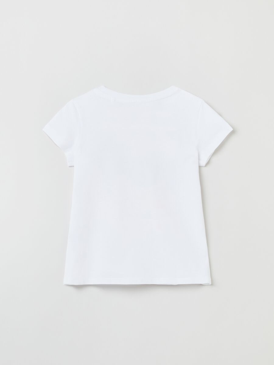 T-shirt in cotone con stampa e strass_1