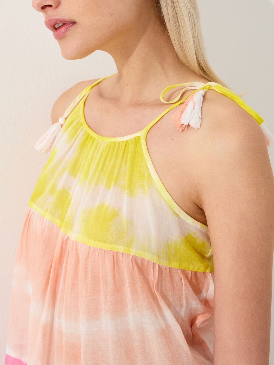 Tie-dye tiered beach cover-up dress_1