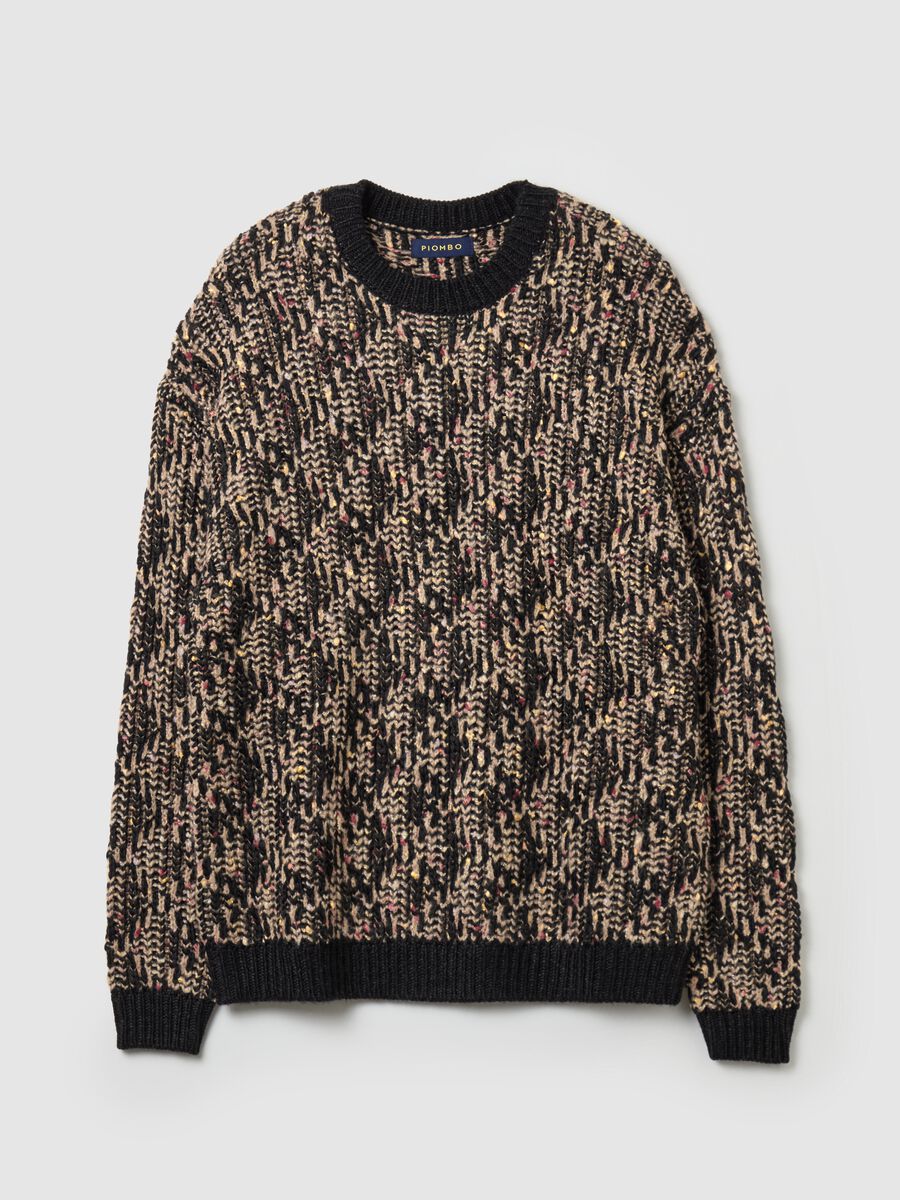 Diamon pullover with mélange weave_4