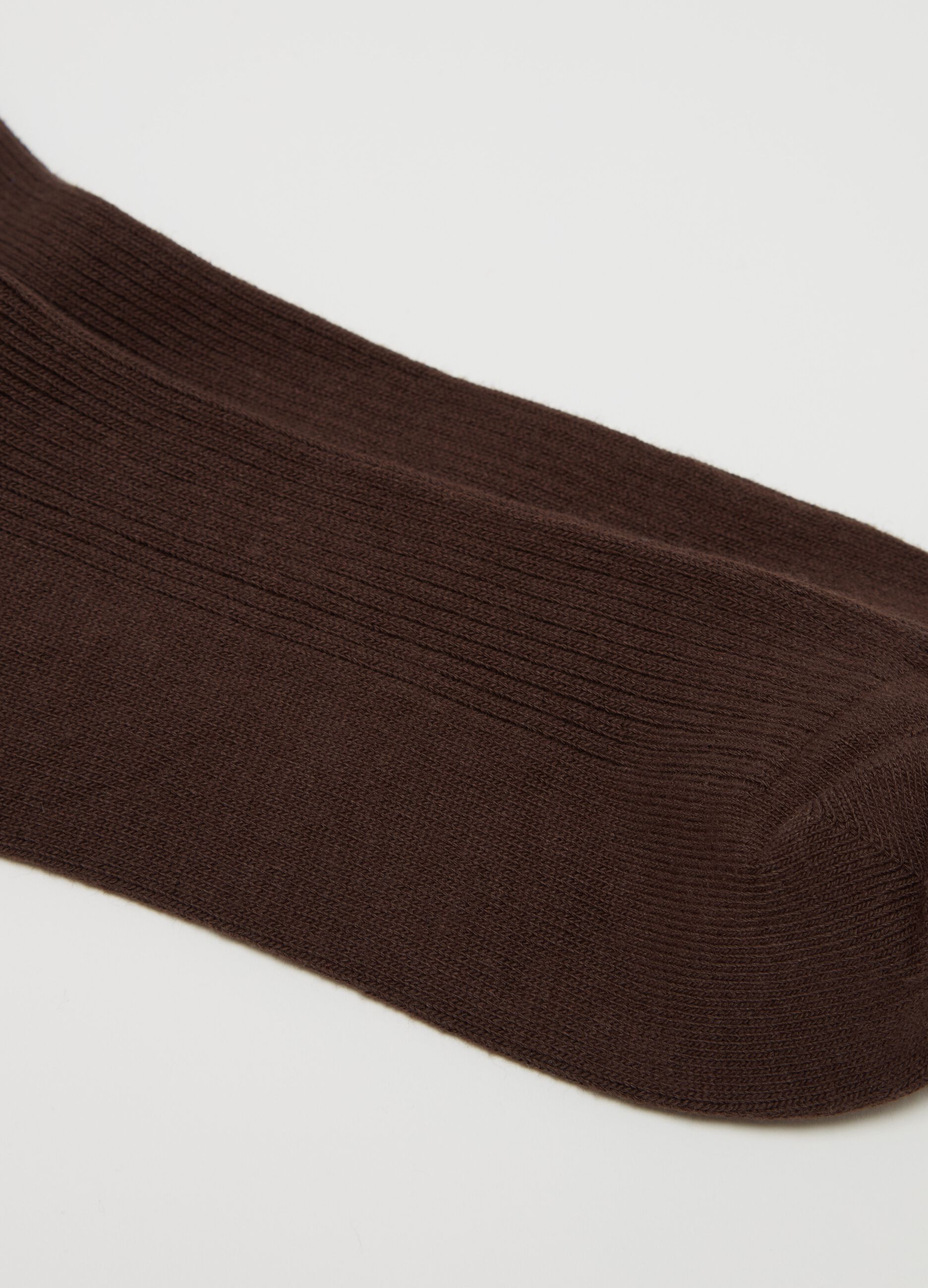 Stretch midi socks with ribbing