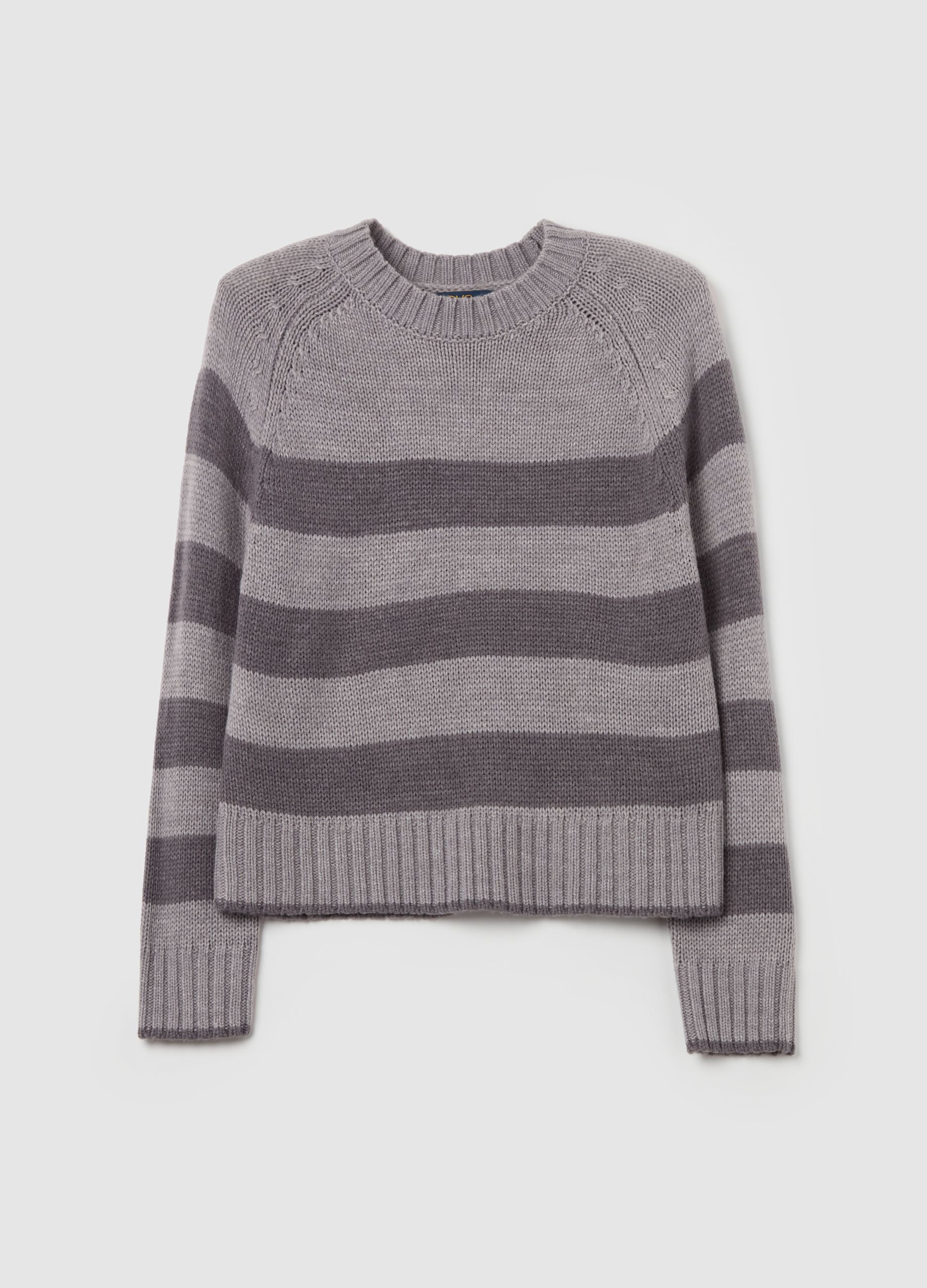 Striped pullover with raglan sleeves