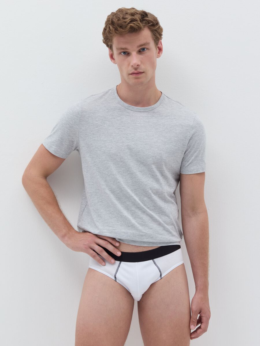 Five-pack briefs in organic cotton with external elastic_1