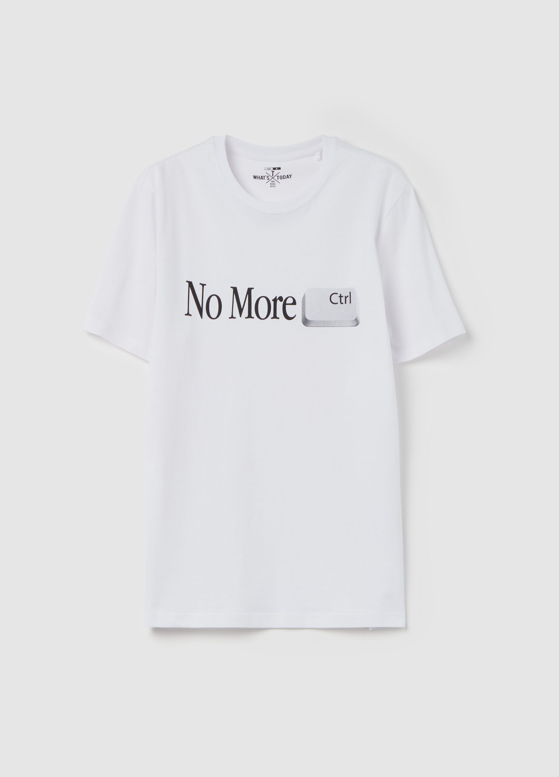 Cotton T-shirt with "No More Ctrl” print