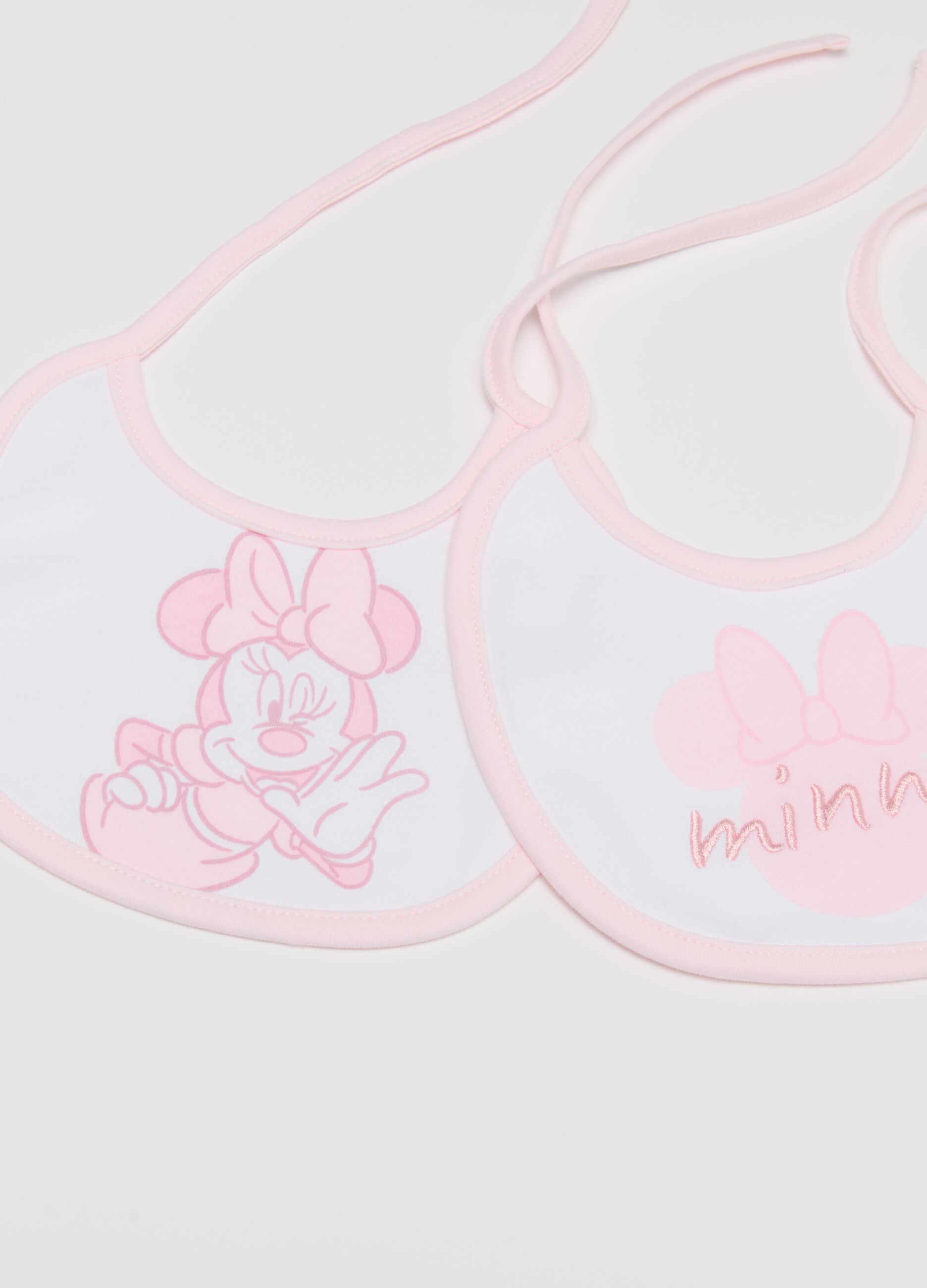 Two-pack bibs with Minnie Mouse print