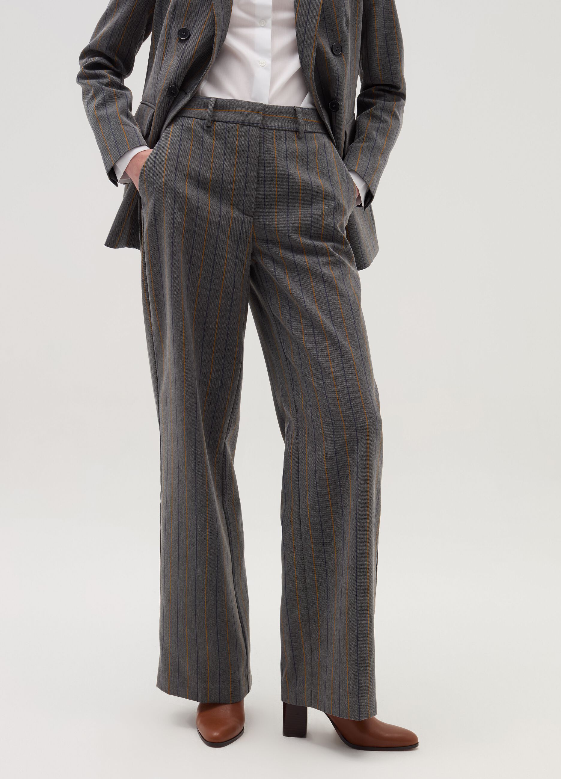 Trousers with striped pattern