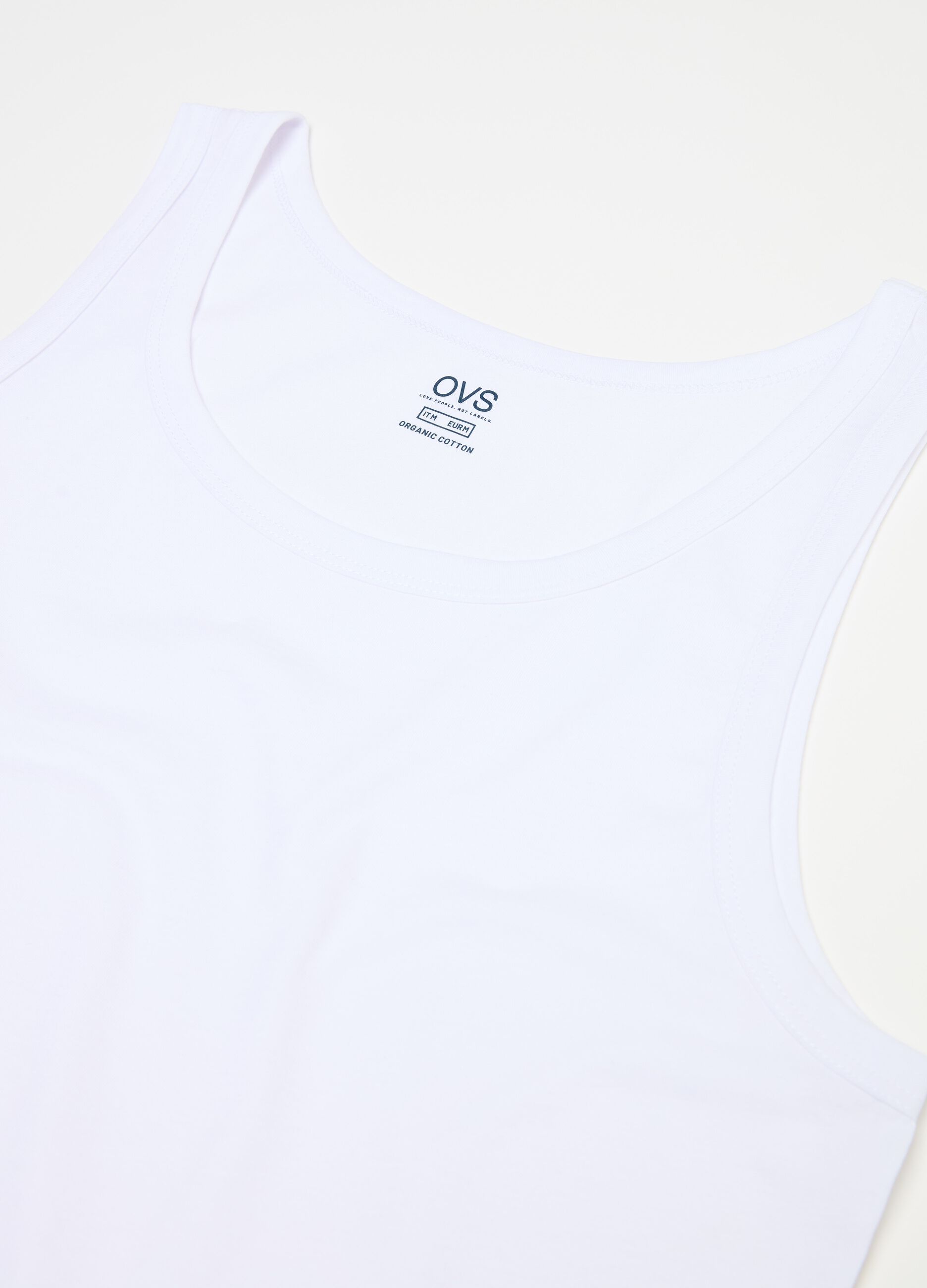 Two-pack racerback vests in solid colour organic cotton