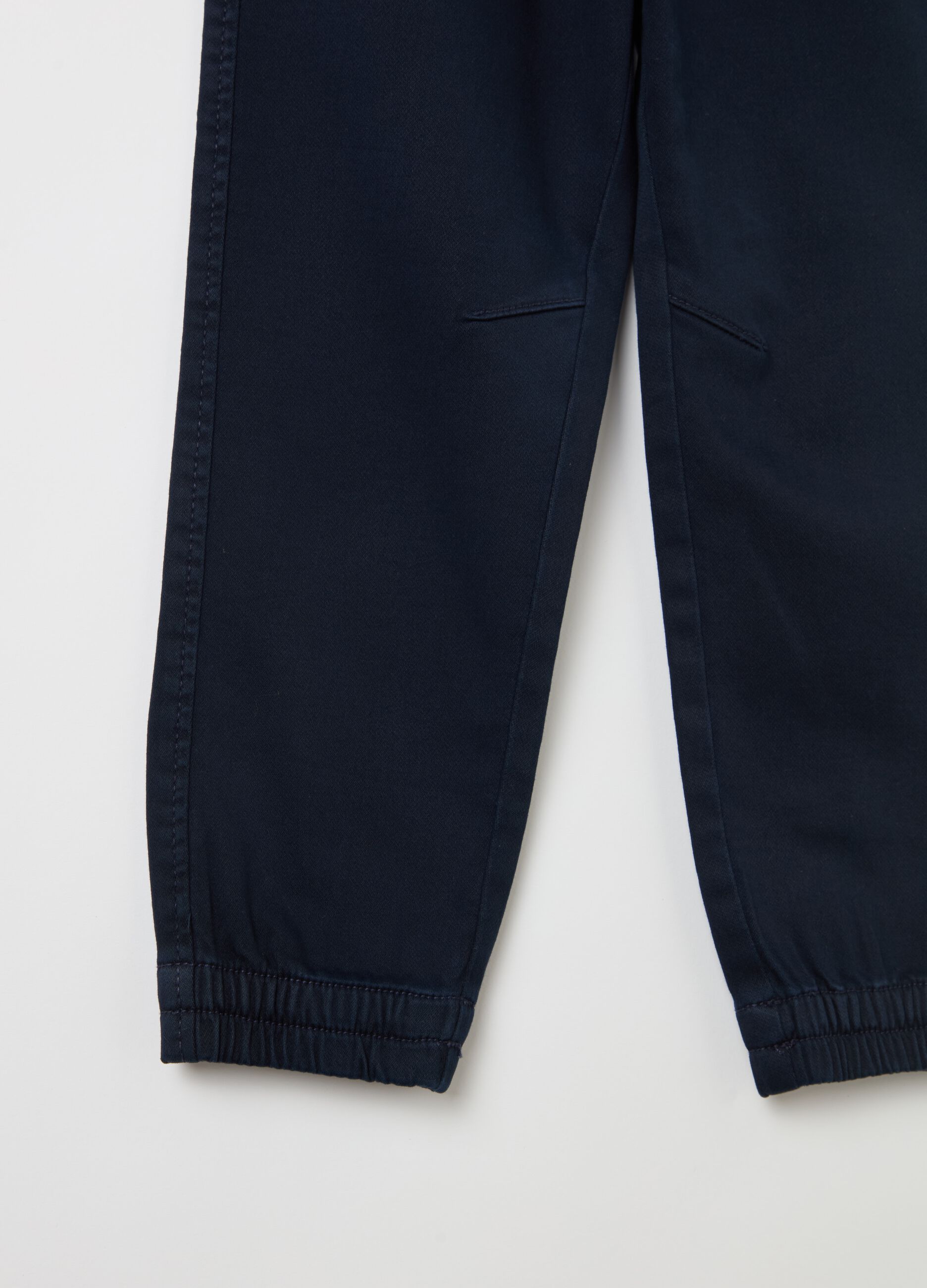 Stretch cotton joggers with drawstring