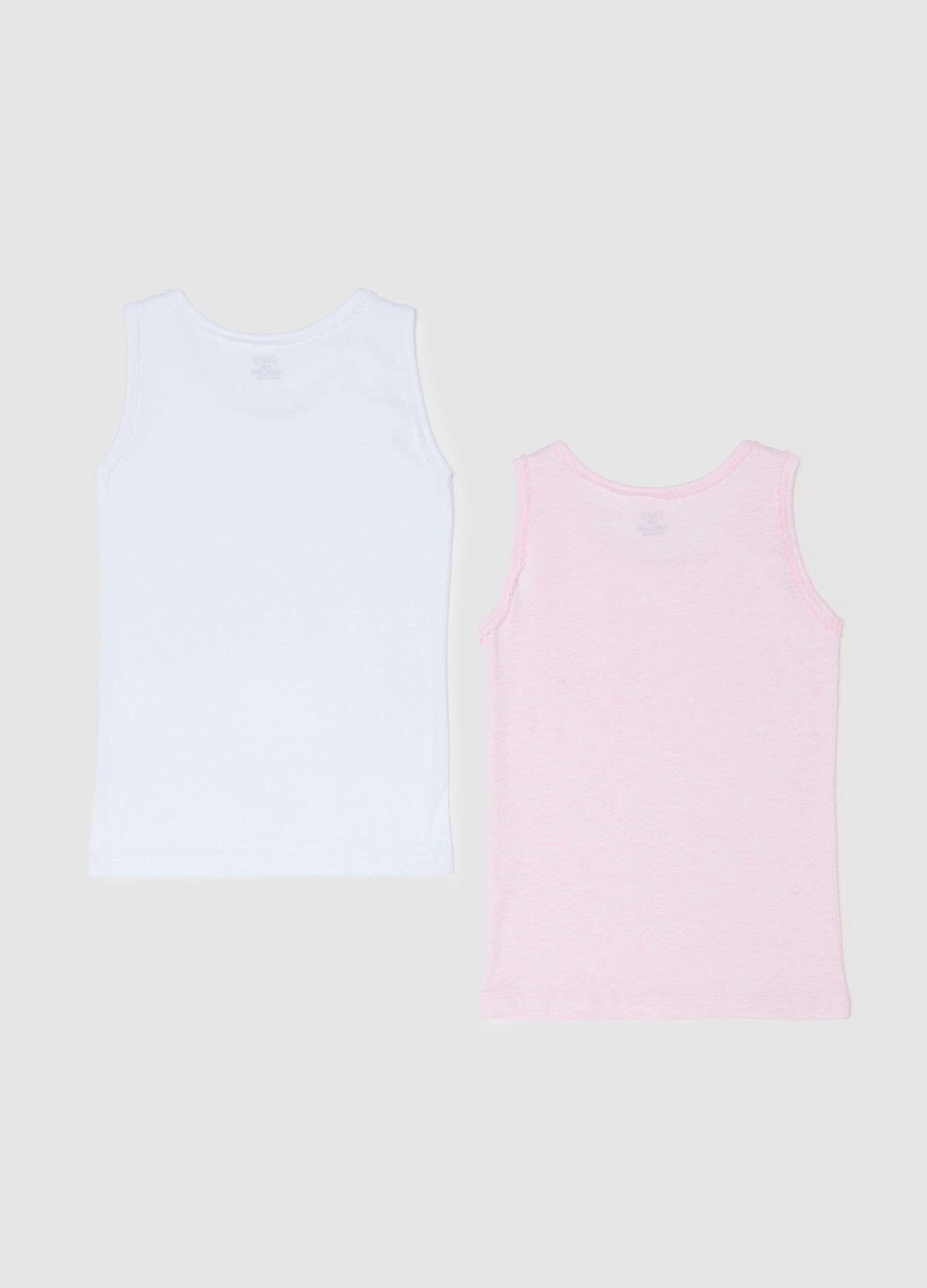 Two-pack vests in organic cotton with bow