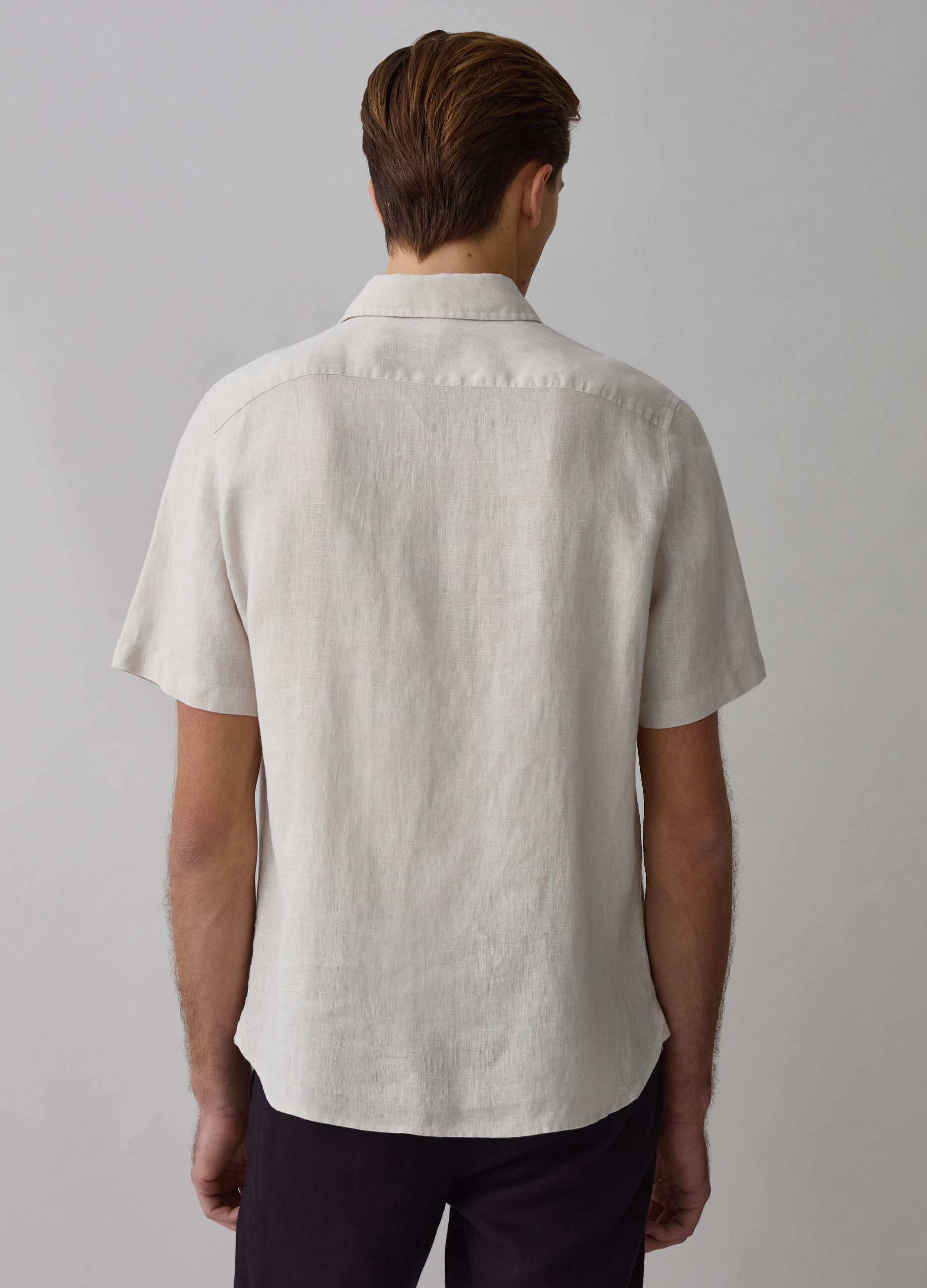 Camisa de manga corta de lino
