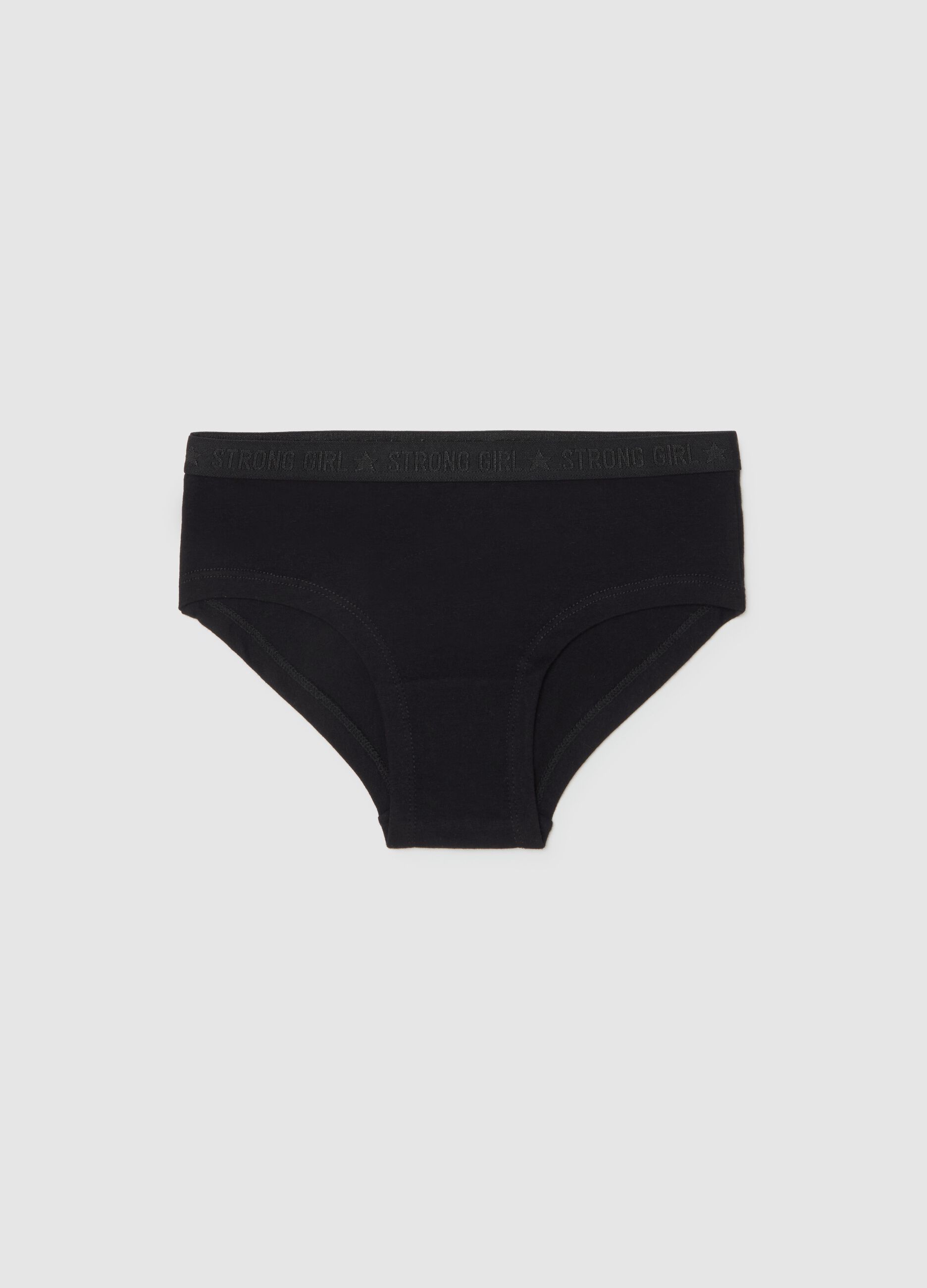 Organic cotton French knickers with lettering