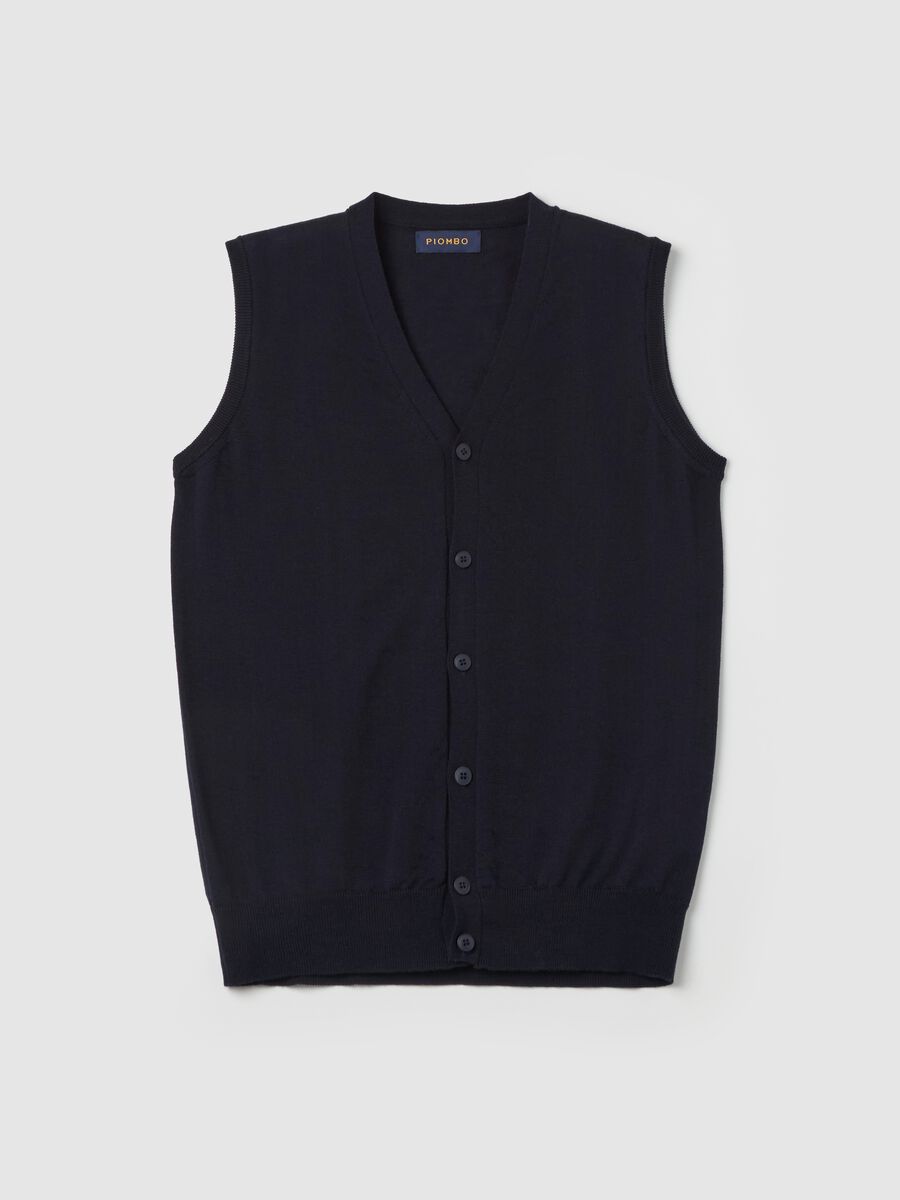 Merino wool gilet with buttons_4