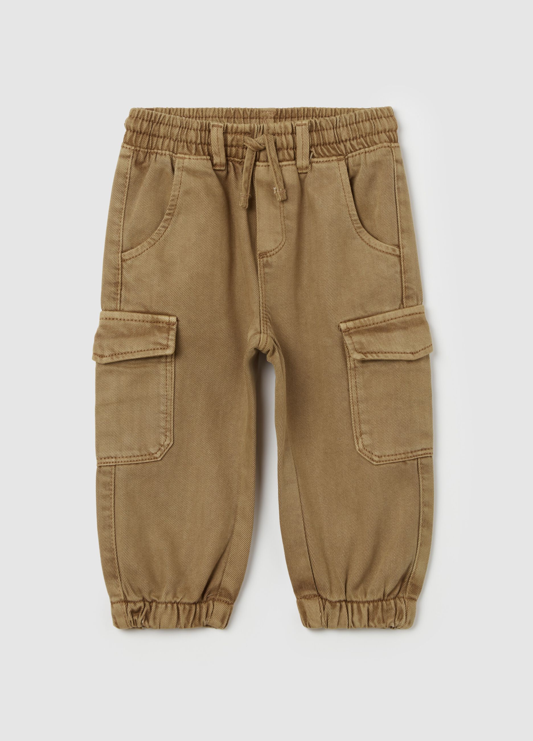 Cargo joggers in cotton and Lyocell