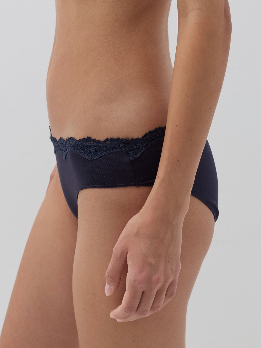 Briefs in organic cotton with lace trim_2