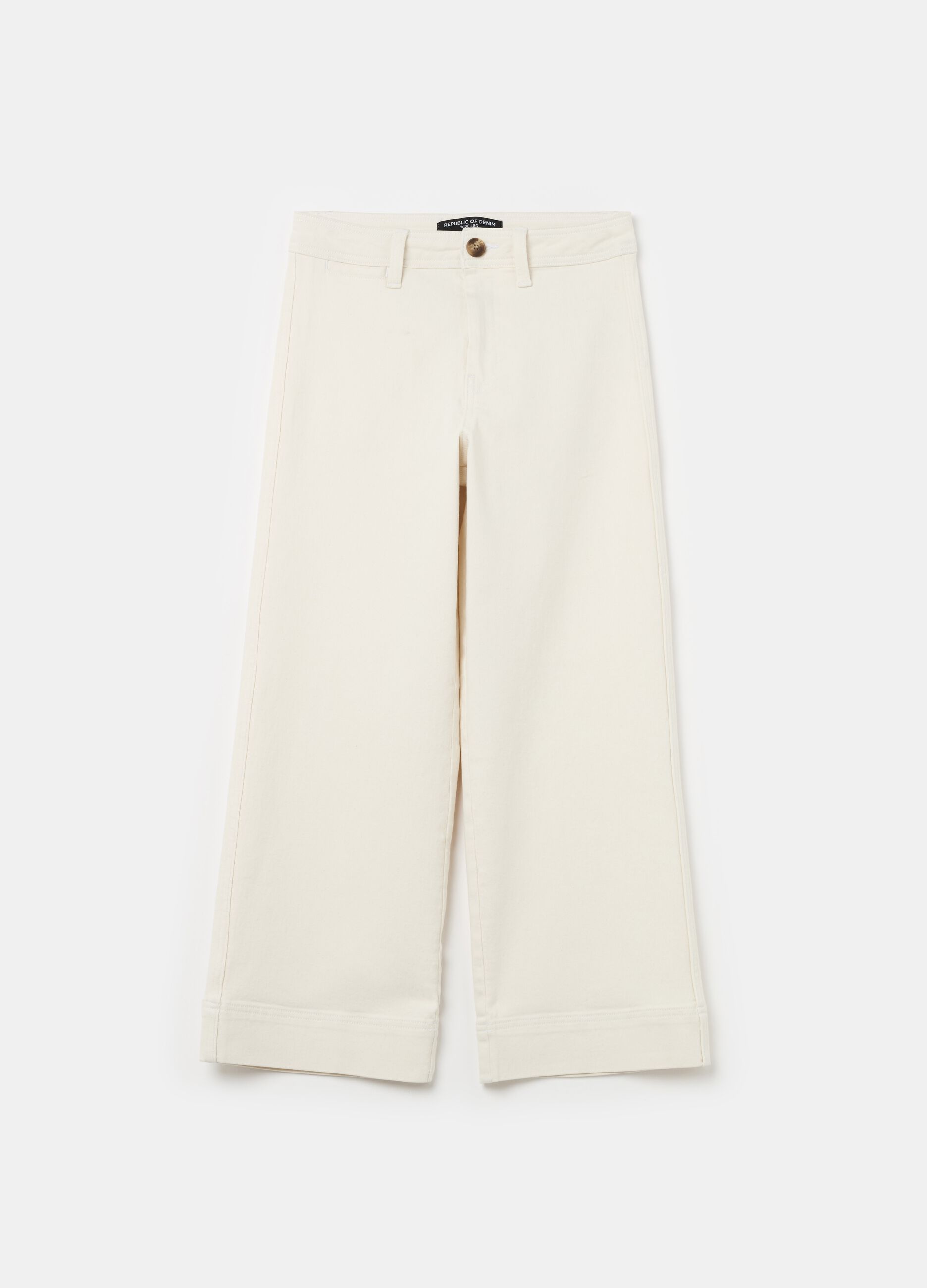 Wide-leg culotte jeans