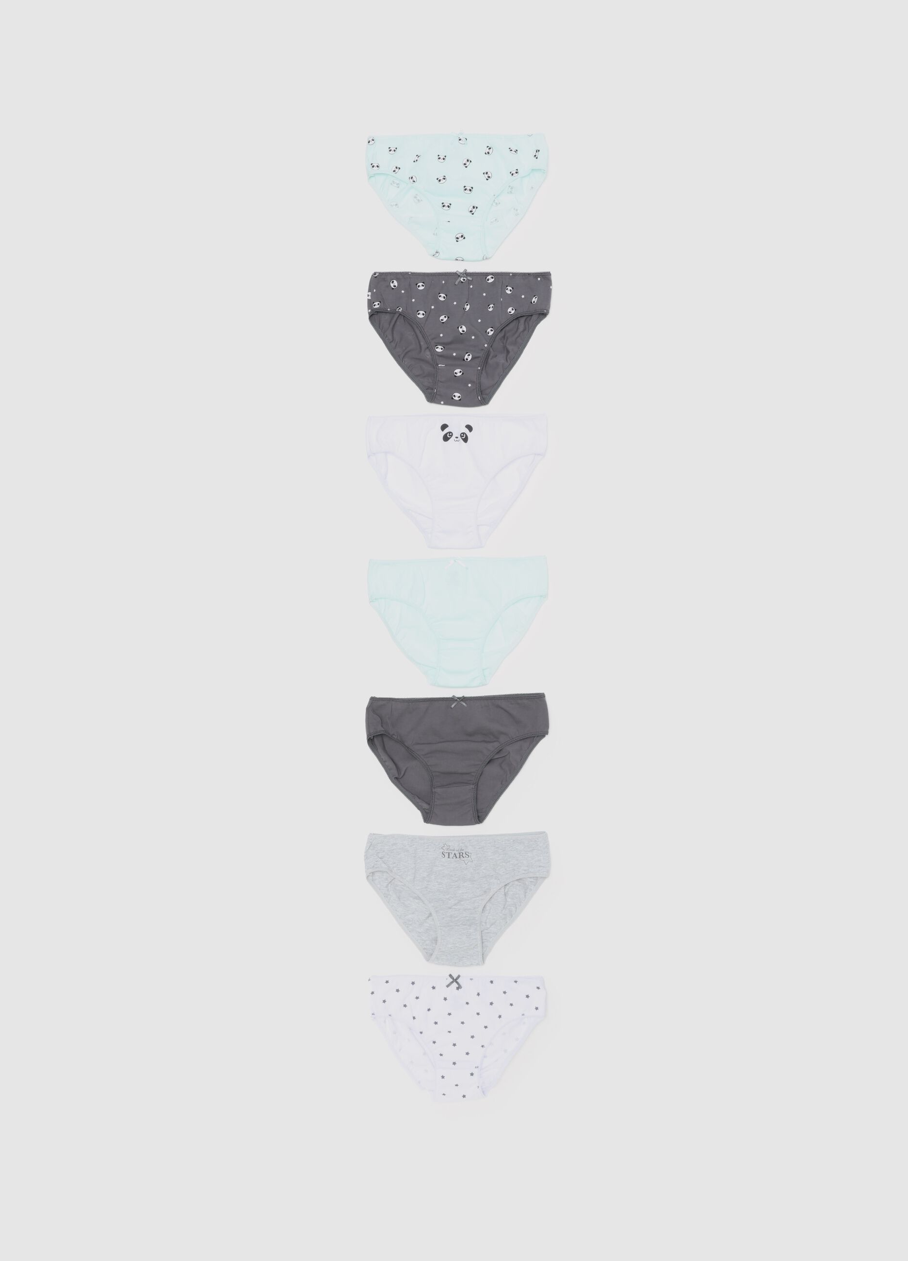 Seven-pack briefs in organic cotton with bow