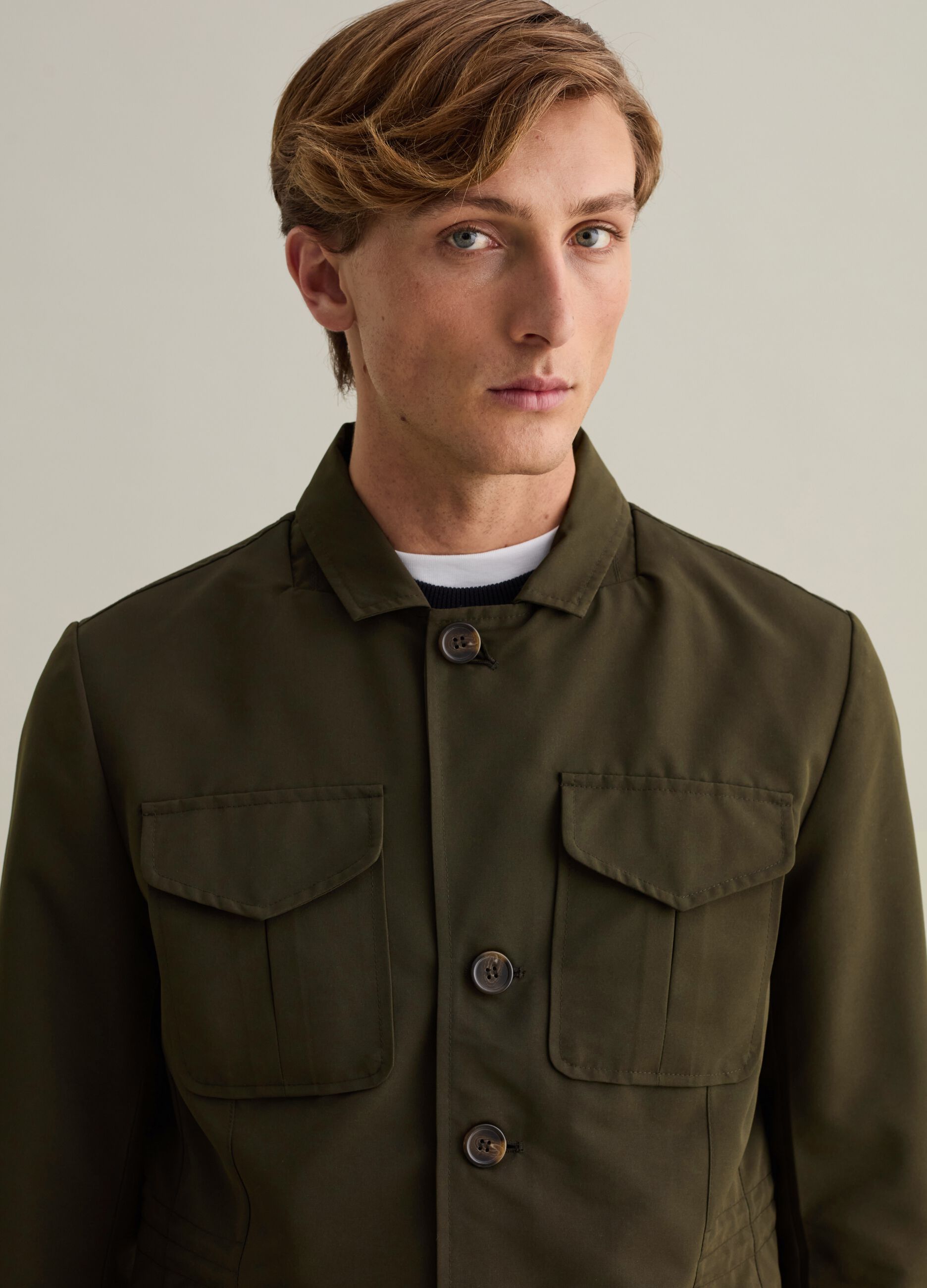 Safari jacket with collar