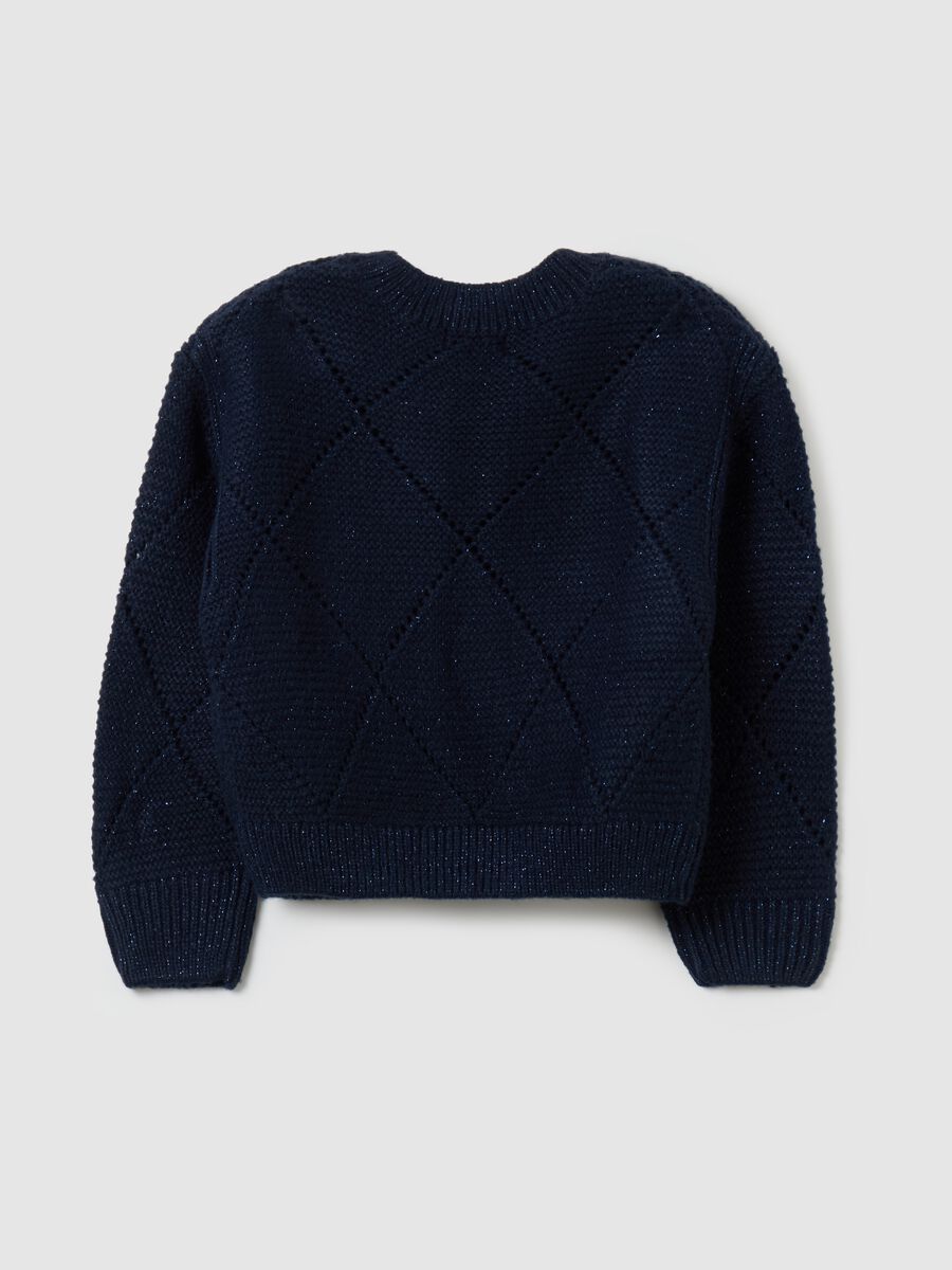 Diamond-knit pullover with lurex_1