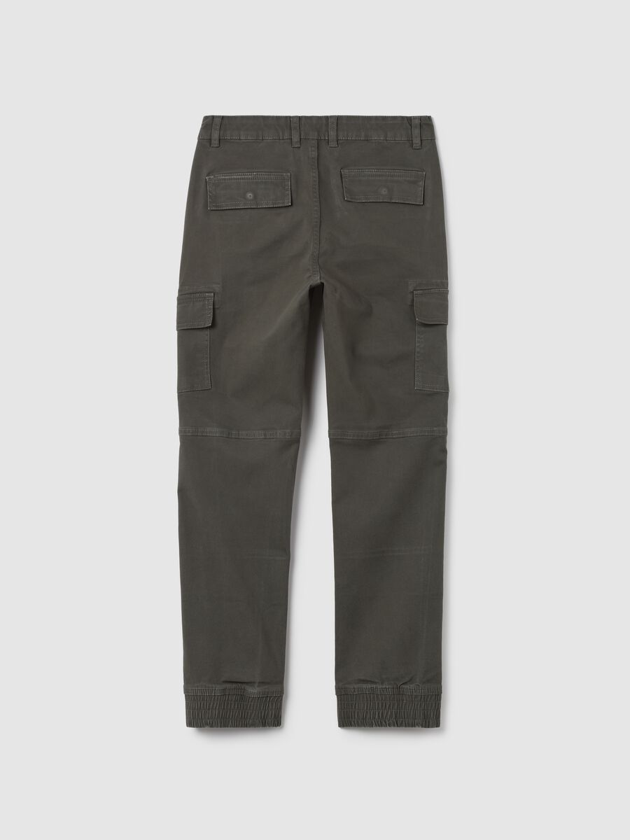 Stretch twill cargo trousers_1