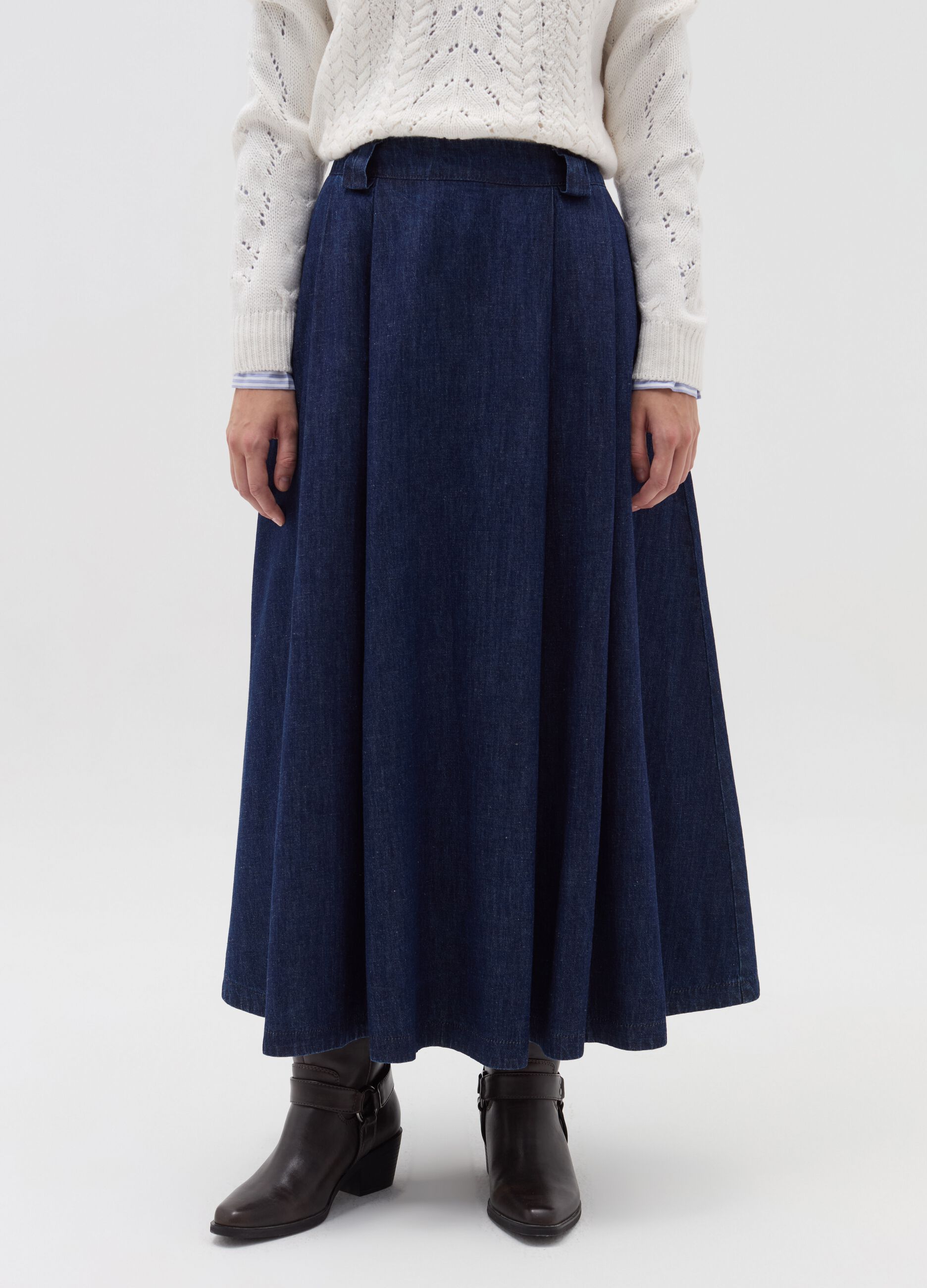 Denim full skirt