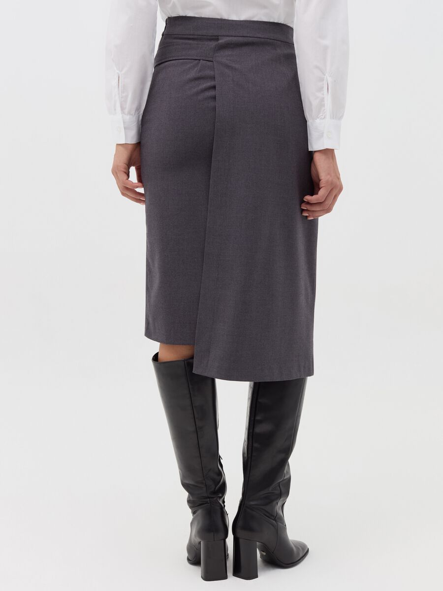 Asymmetric mélange midi skirt_3