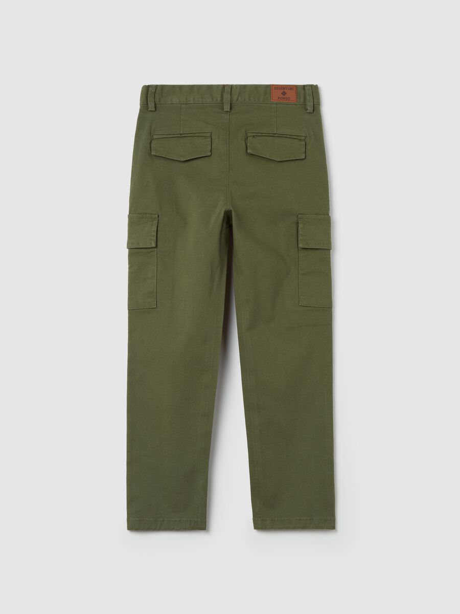 Pantaloni cargo in cotone stretch_4