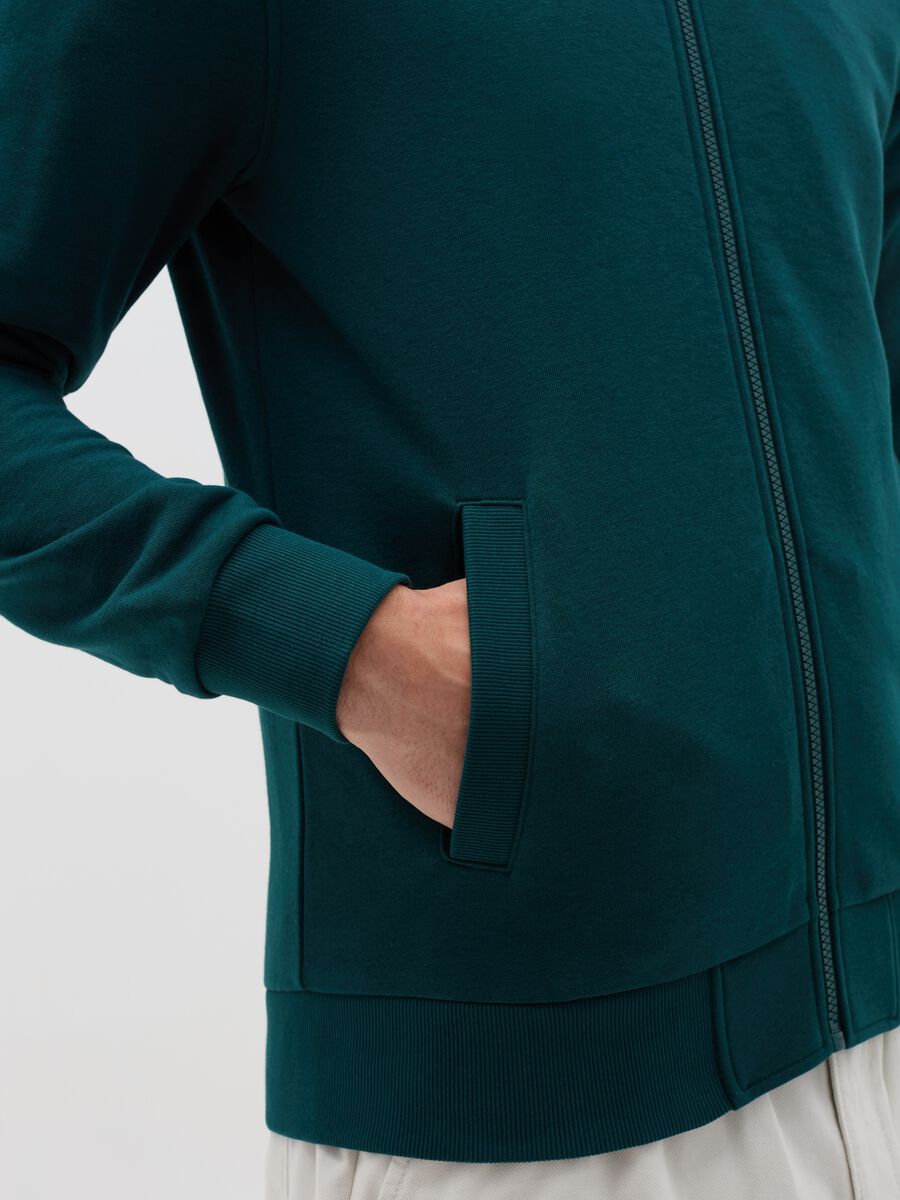 Full-zip sweatshirt in French terry with high neck_2