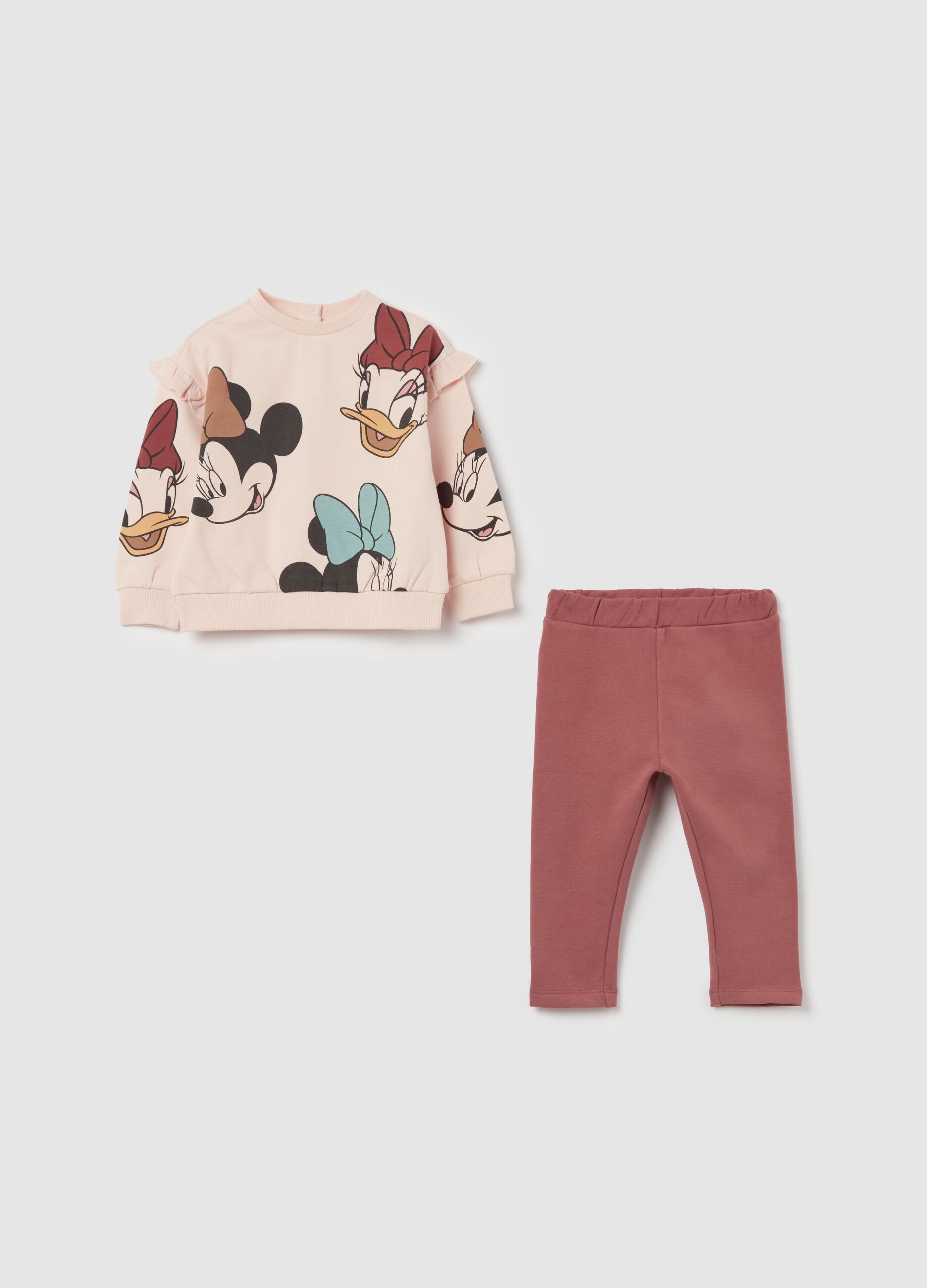 Jogging set in cotone bio Minnie e Paperina