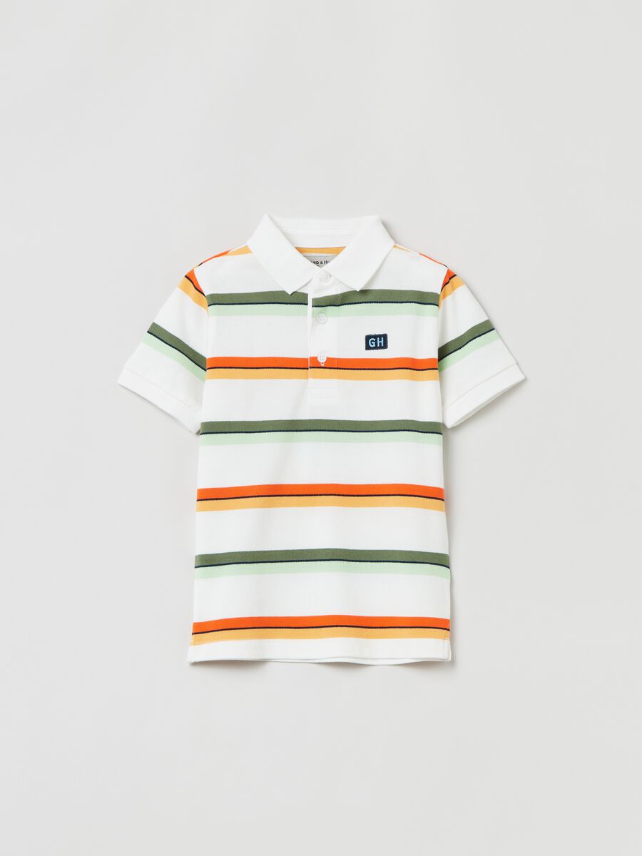Grand&Hills striped pique polo shirt _0