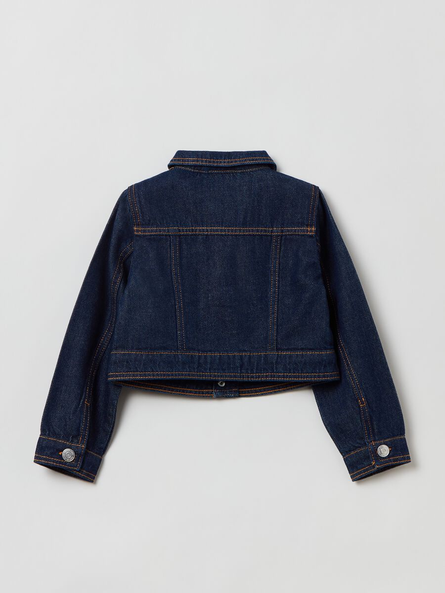 Denim jacket with rounded collar_1